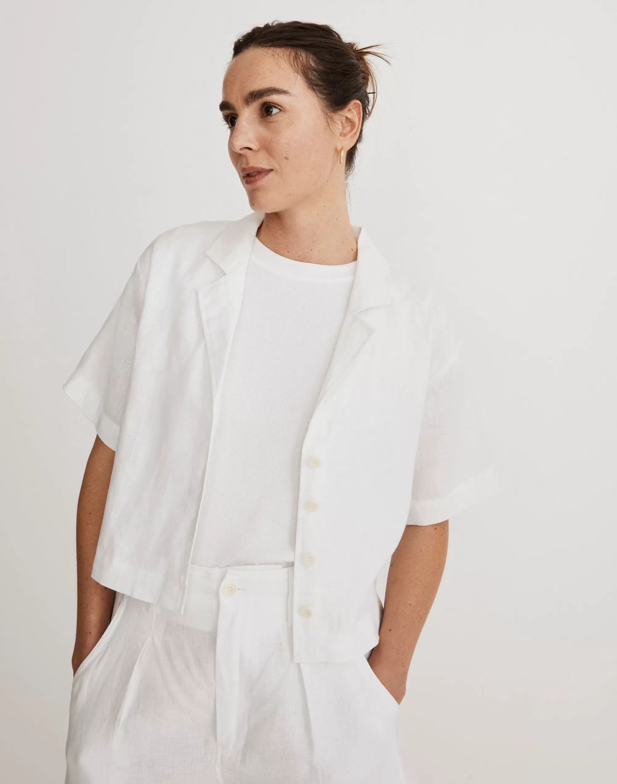 Madewell Tops & Shirts>100% Linen Resort Shirt Eyelet White