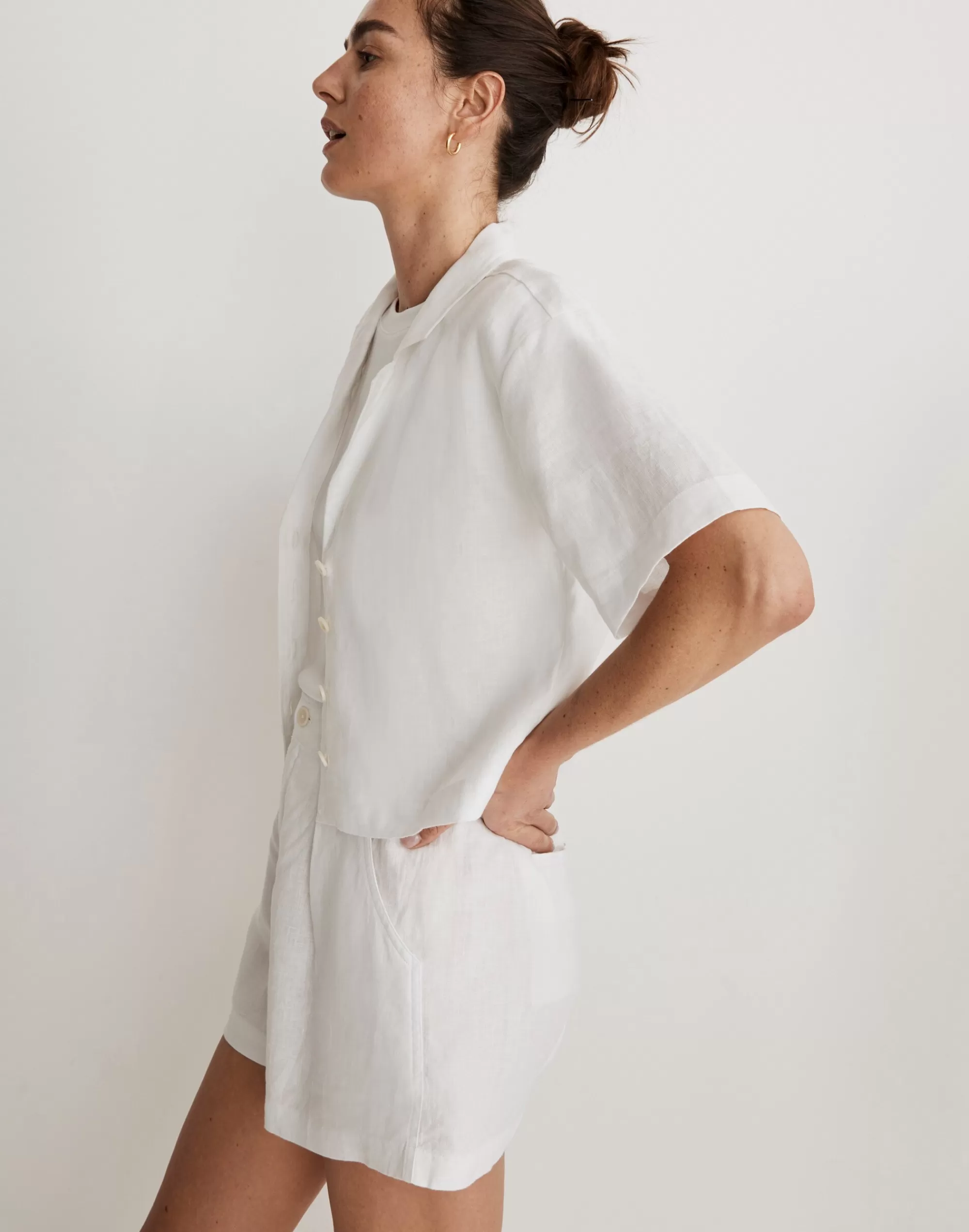 Madewell Tops & Shirts>100% Linen Resort Shirt Eyelet White