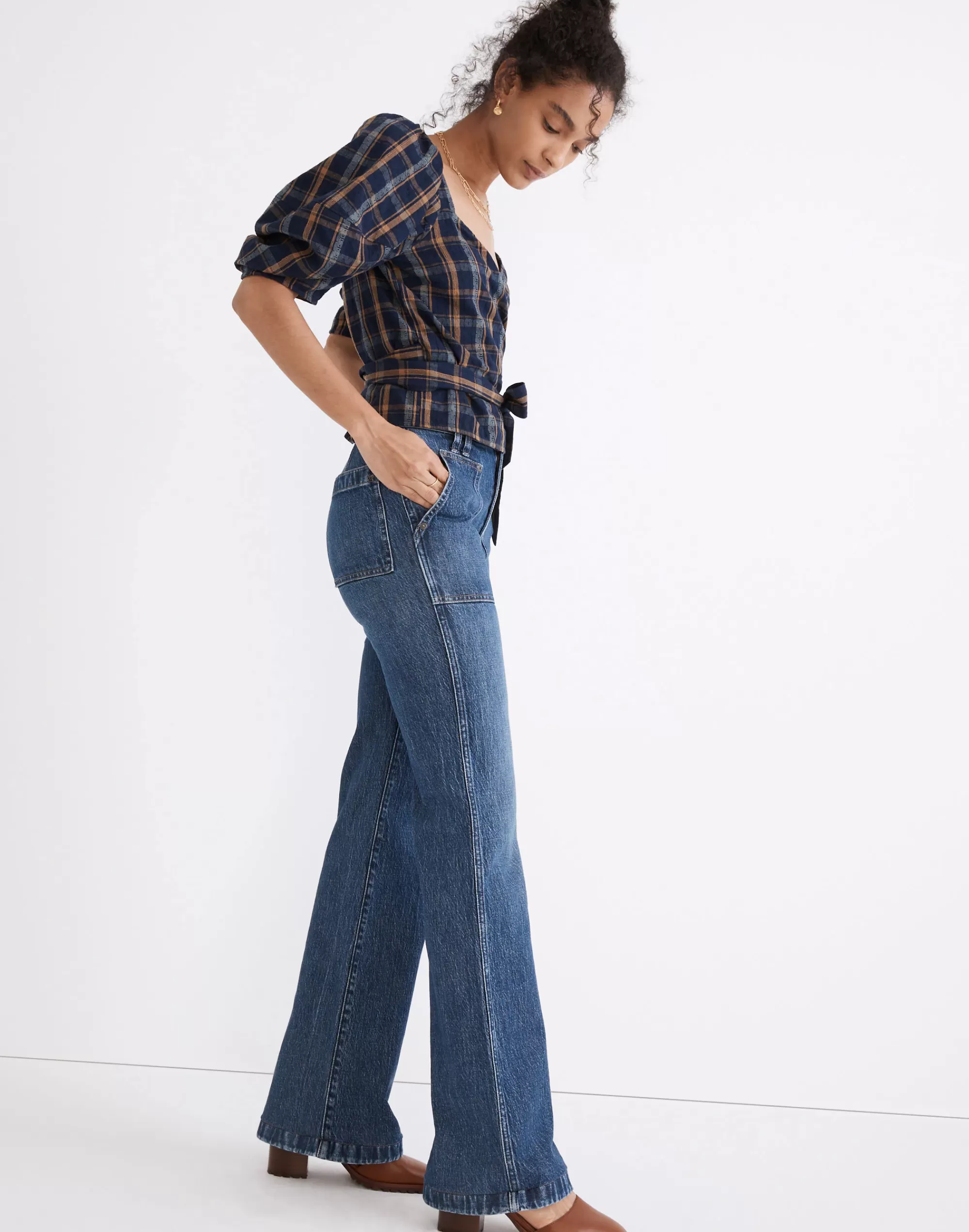 Madewell Flare Jeans>11" High-Rise Flare Jeans In : Workwear Edition Whitethorn Wash