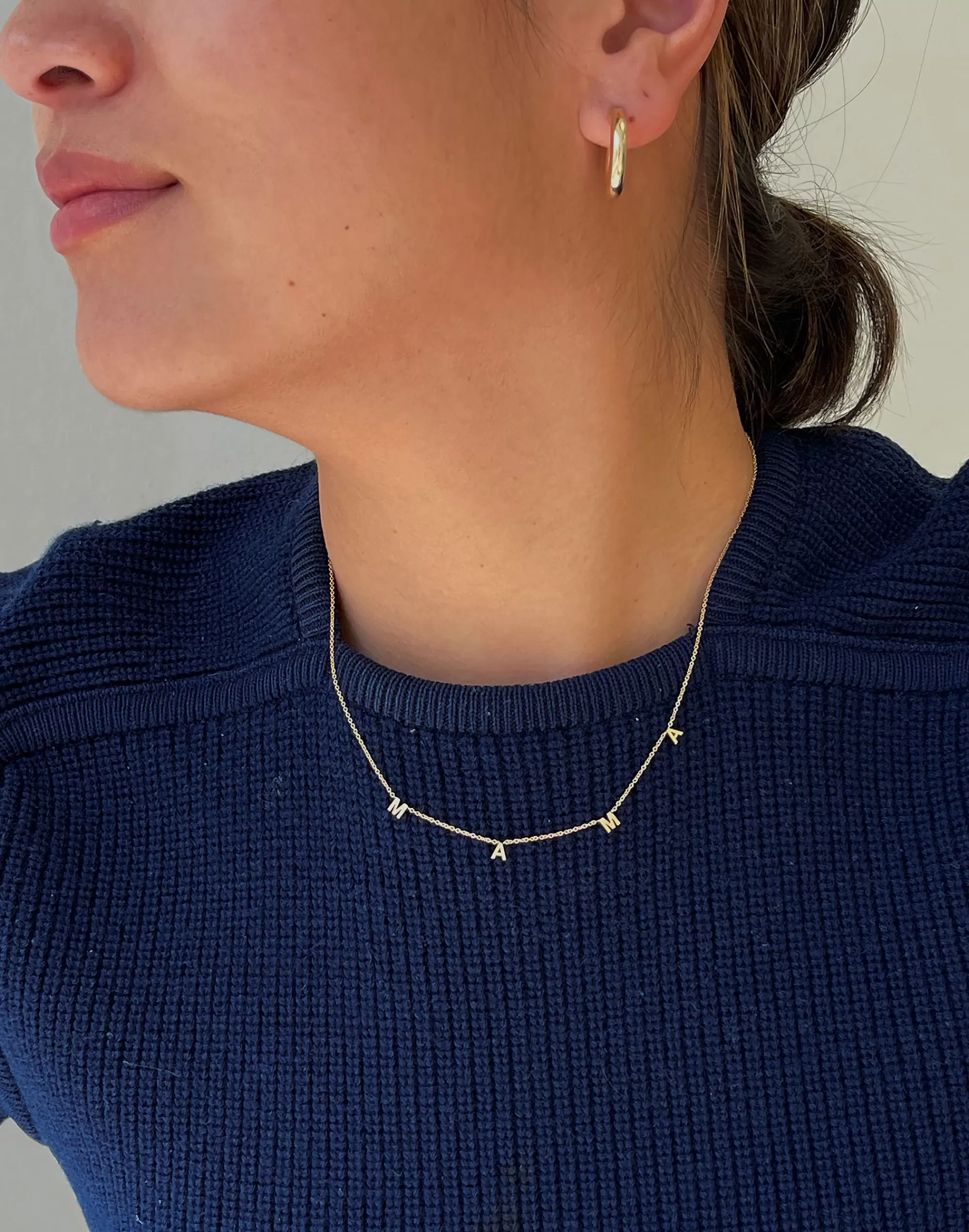 Madewell Necklaces>14K Dear Kaia Mama Initial Necklace Gold