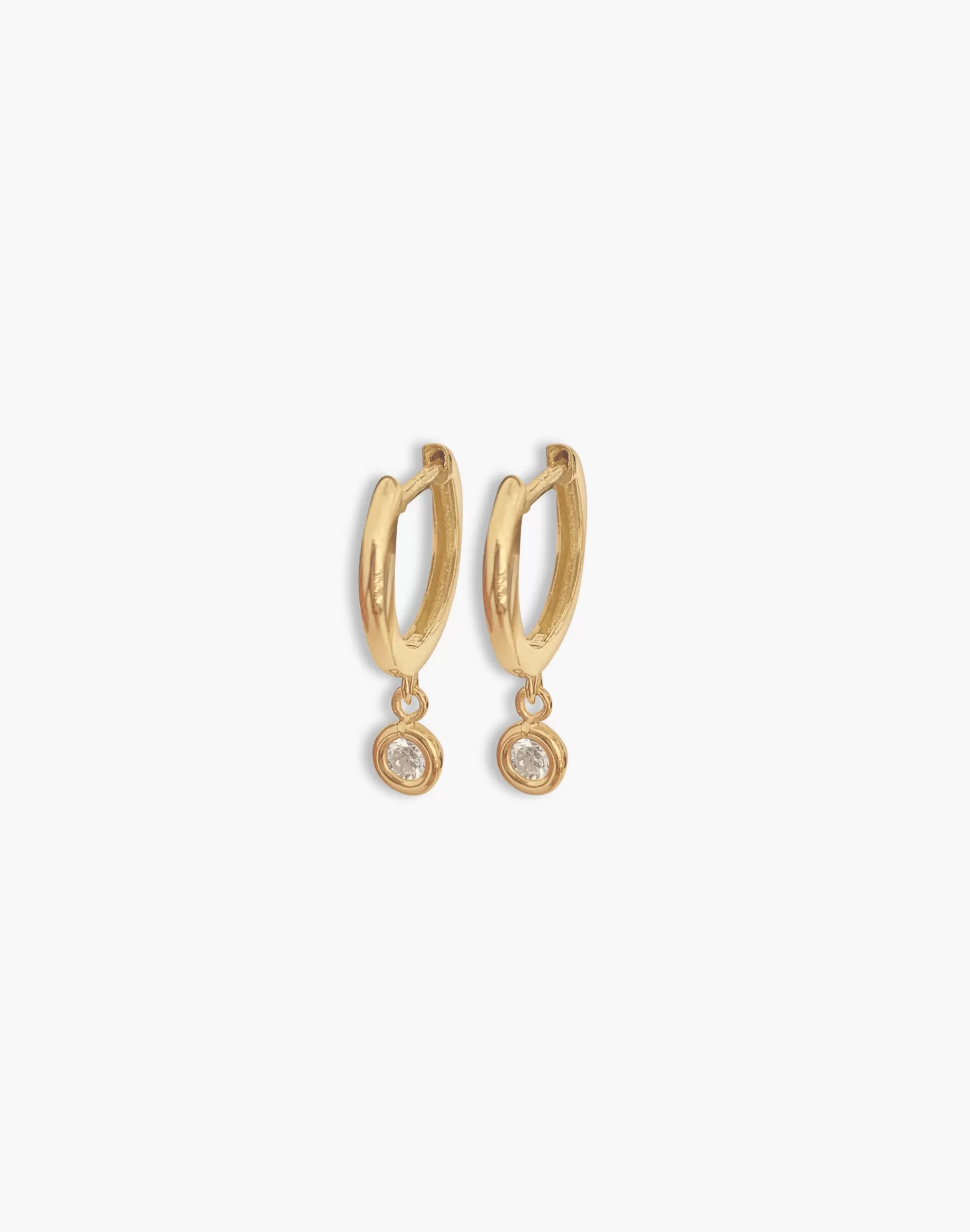 Madewell Earrings>14K Kara Round Diamond Huggie Hoop Earrings Gold