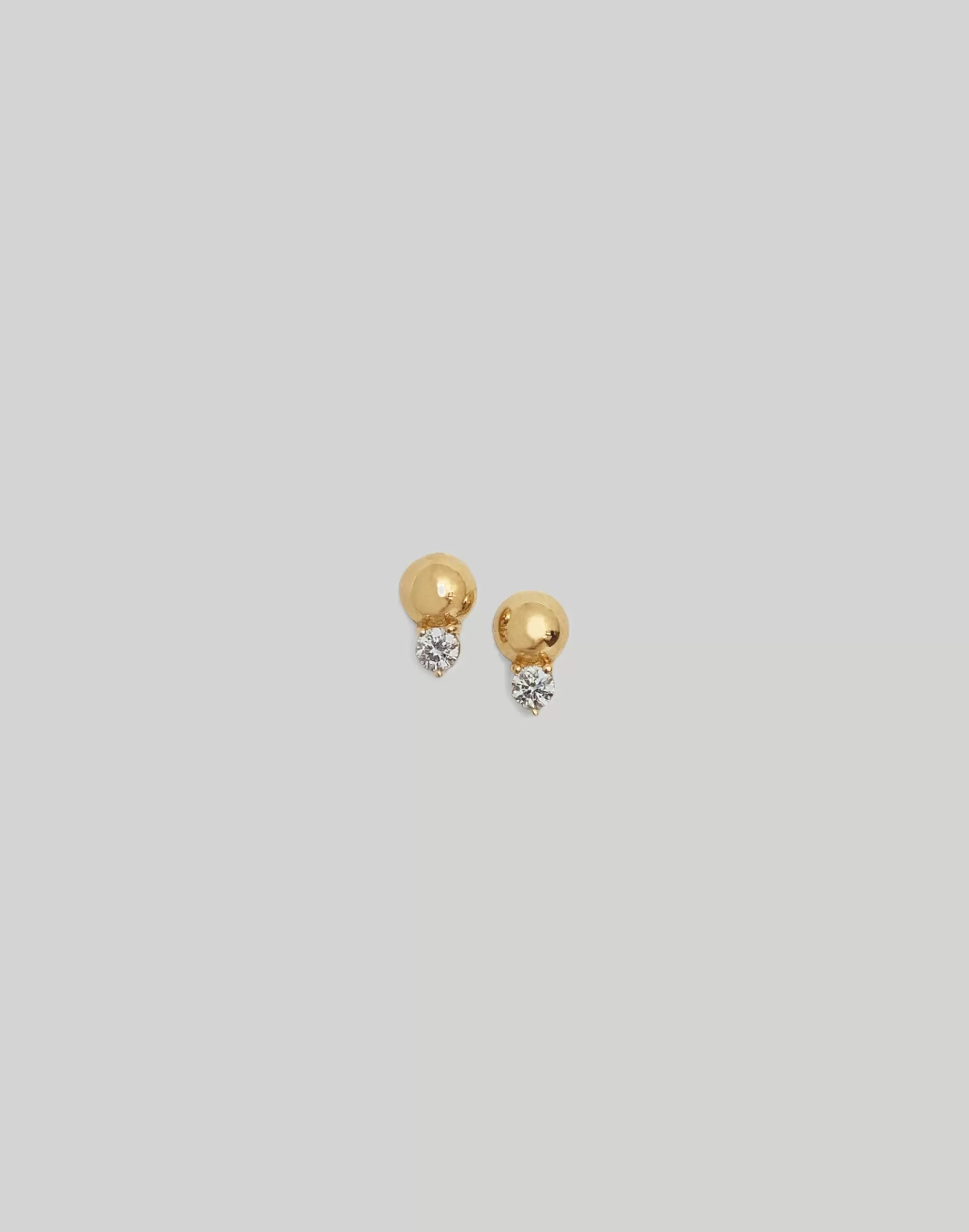 Madewell 14K Gold-Plated>14K Olivia Ii Round Diamond Stud Earrings Gold