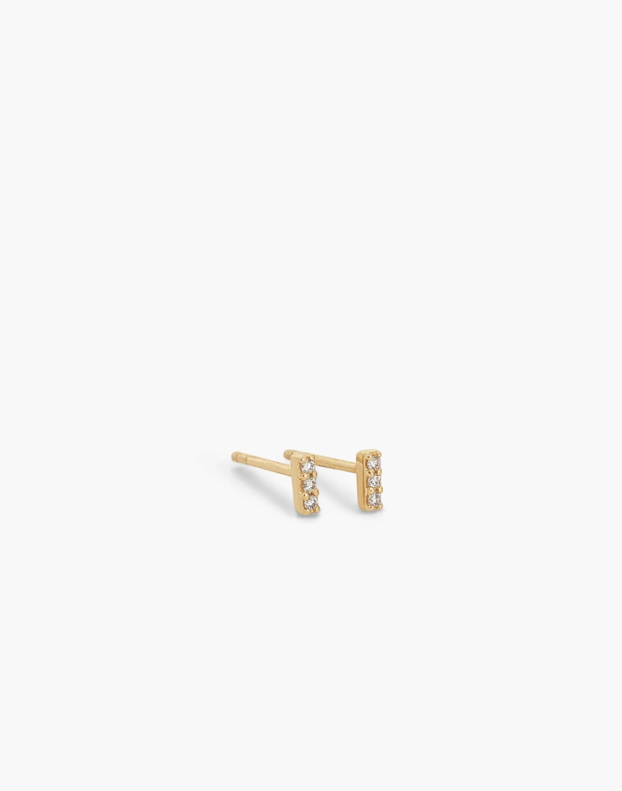 Madewell 14K Gold-Plated>14K Penelope I Diamond Bar Stud Earrings Gold