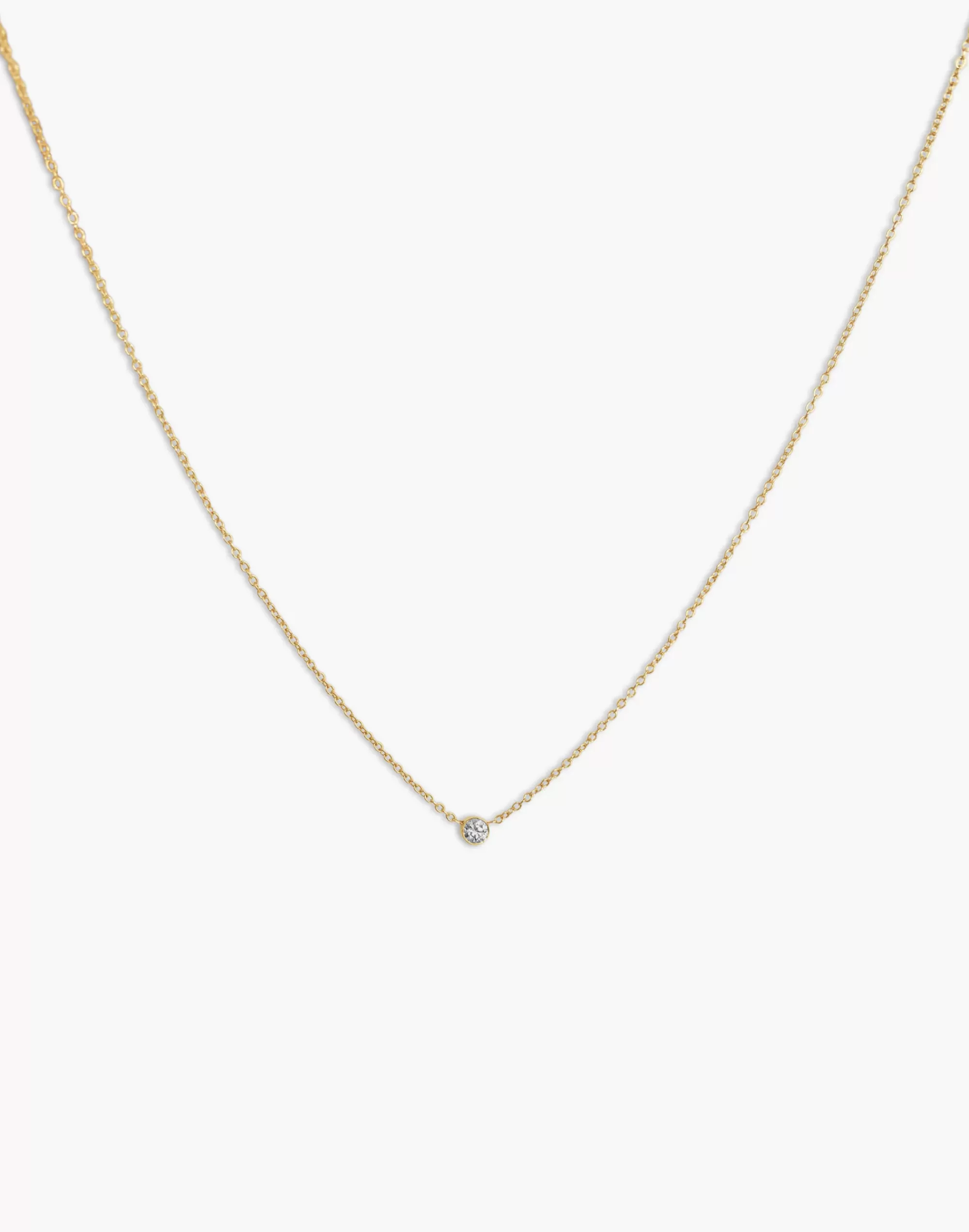 Madewell Necklaces>14K Round Diamond Necklace (16¿ Chain) Gold