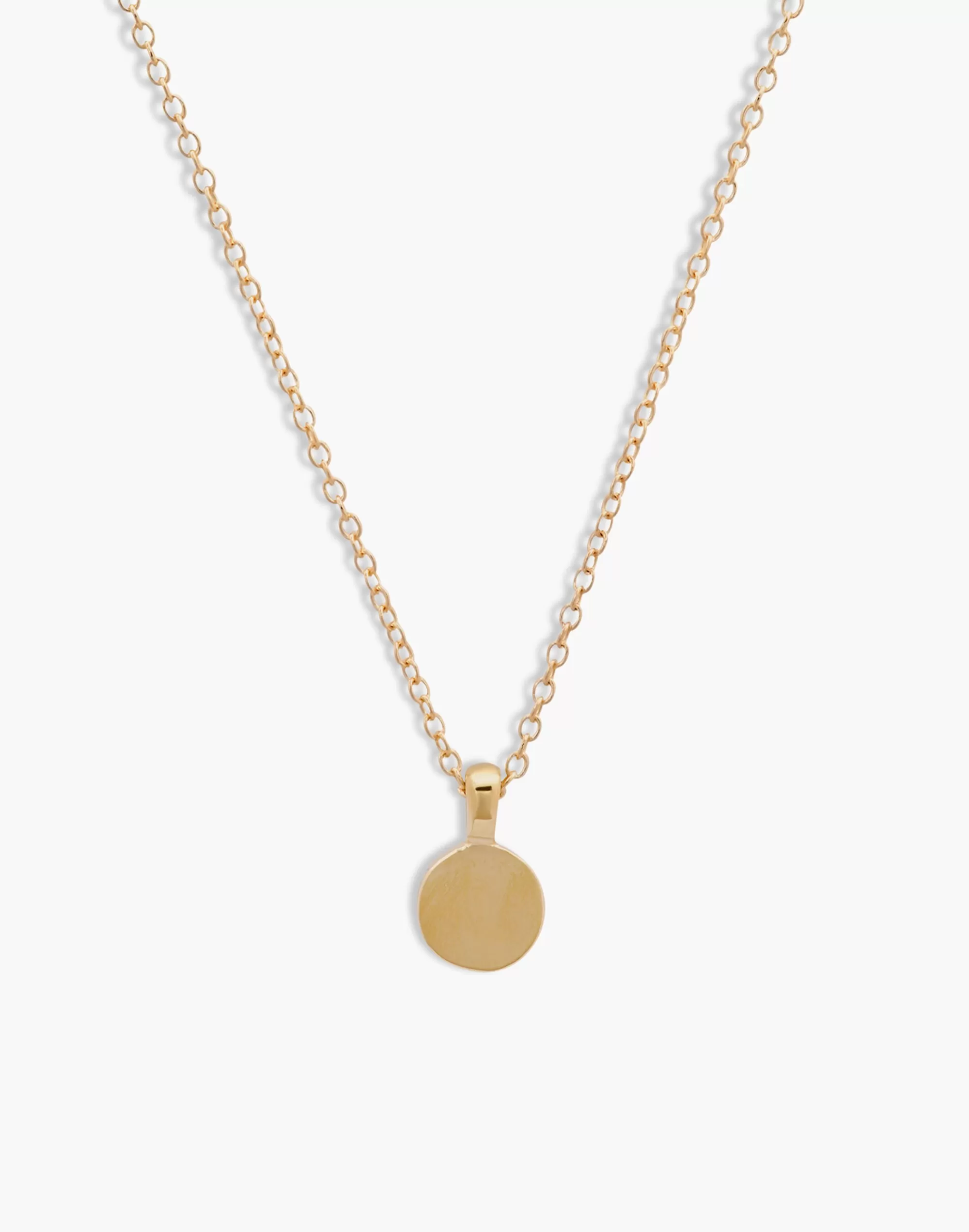 Madewell 14K Gold-Plated>14K Round Initial Disc Necklace Gold