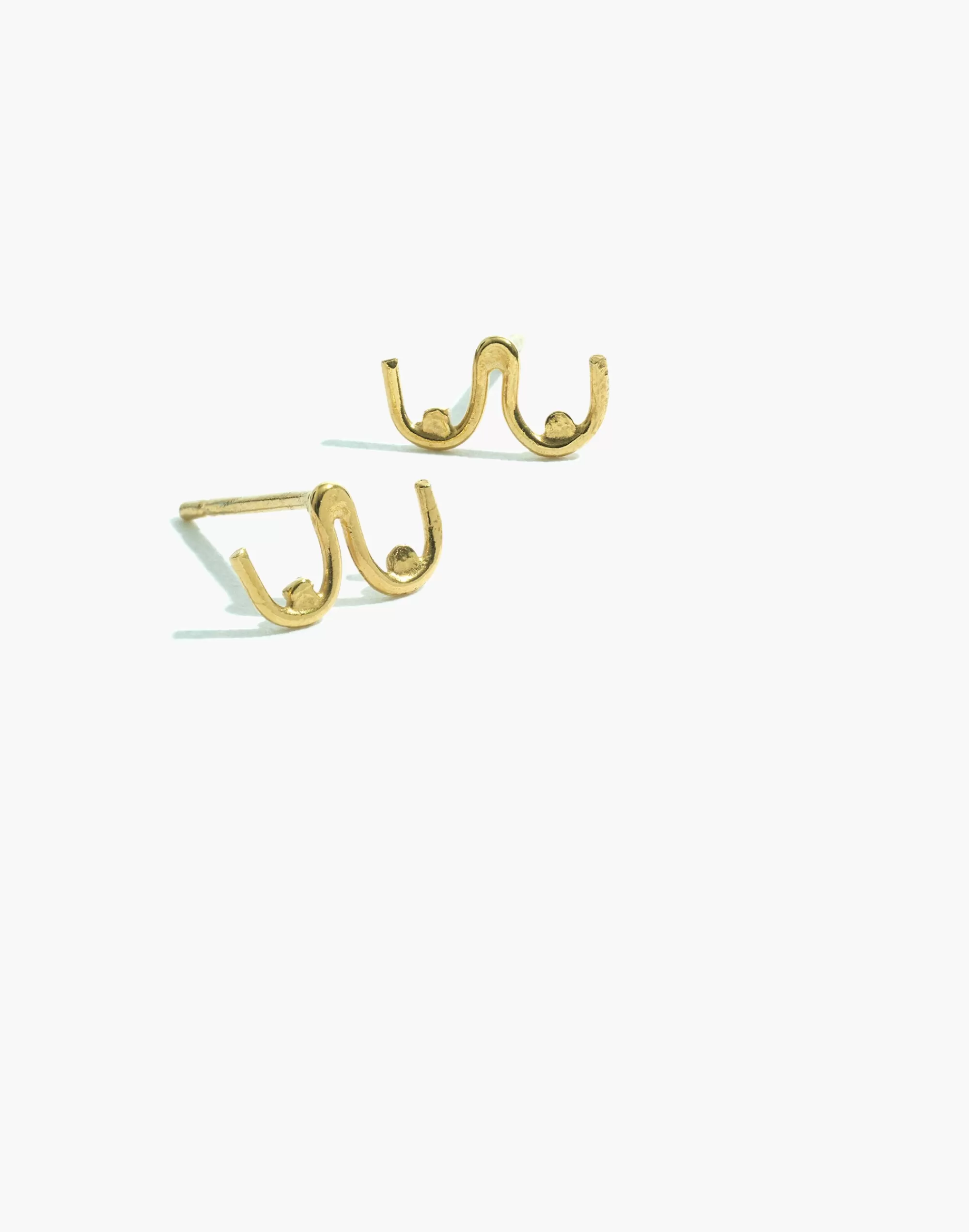 Madewell Earrings>14K Vermeil Boob Earrings Gold