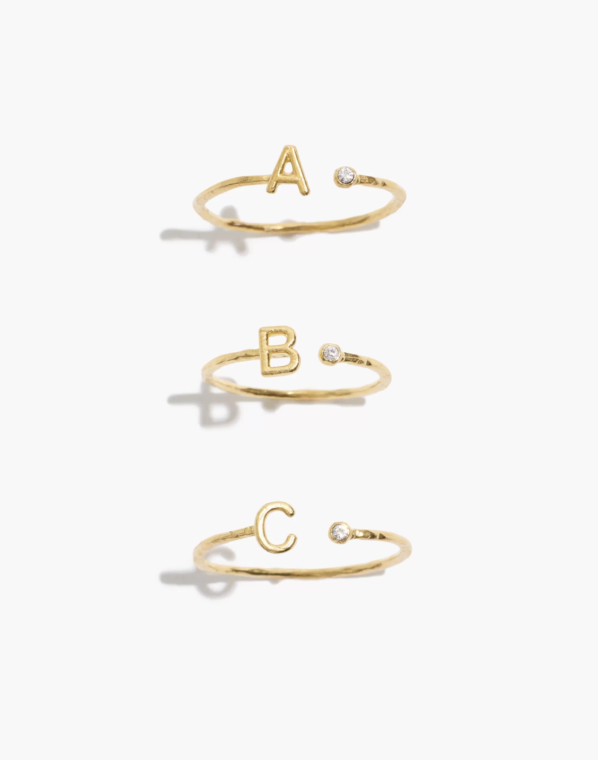 Madewell Rings>18K Gold-Plated Initial Ring Letter B