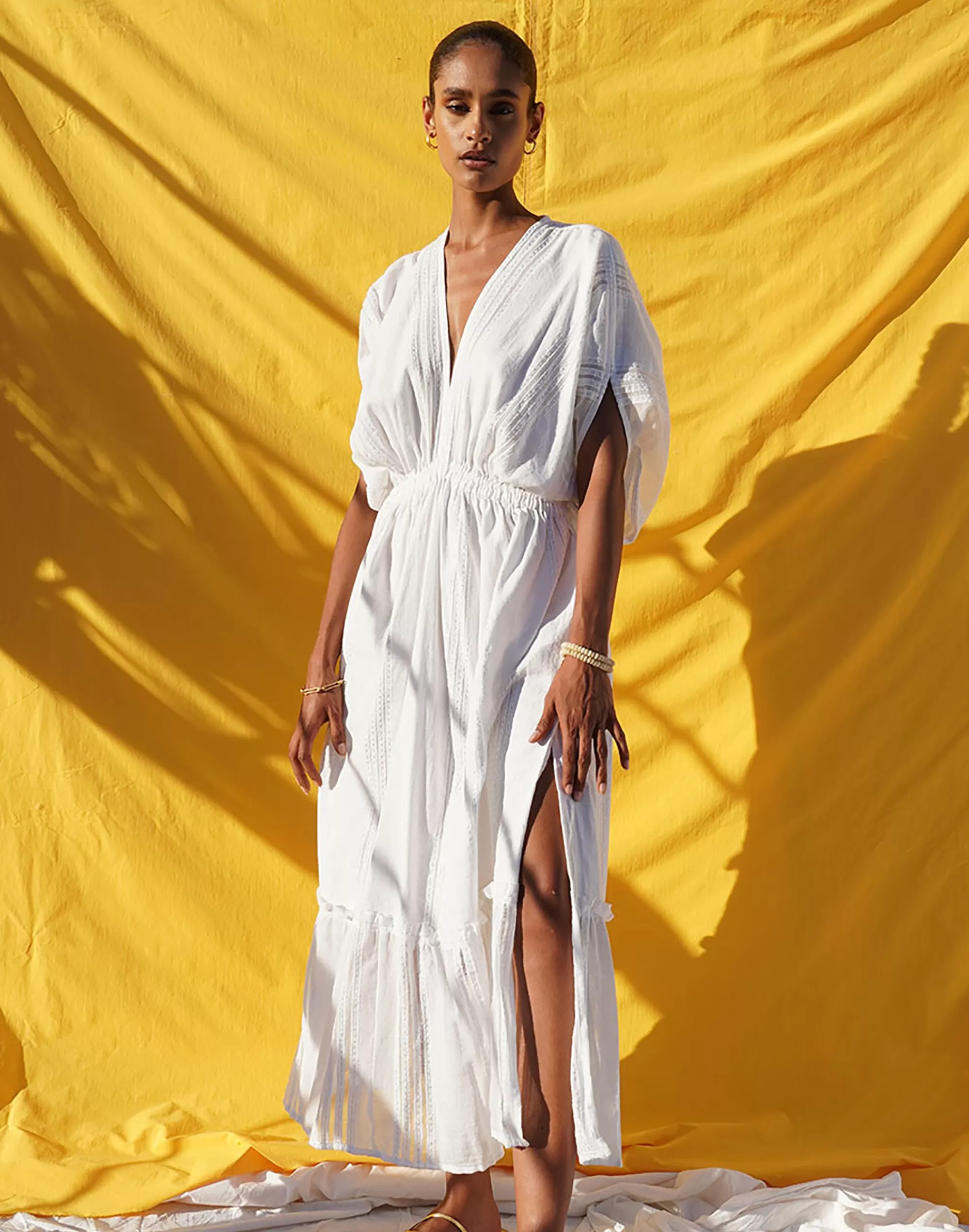 Madewell Dresses>Abira Plunge Neck Dress White