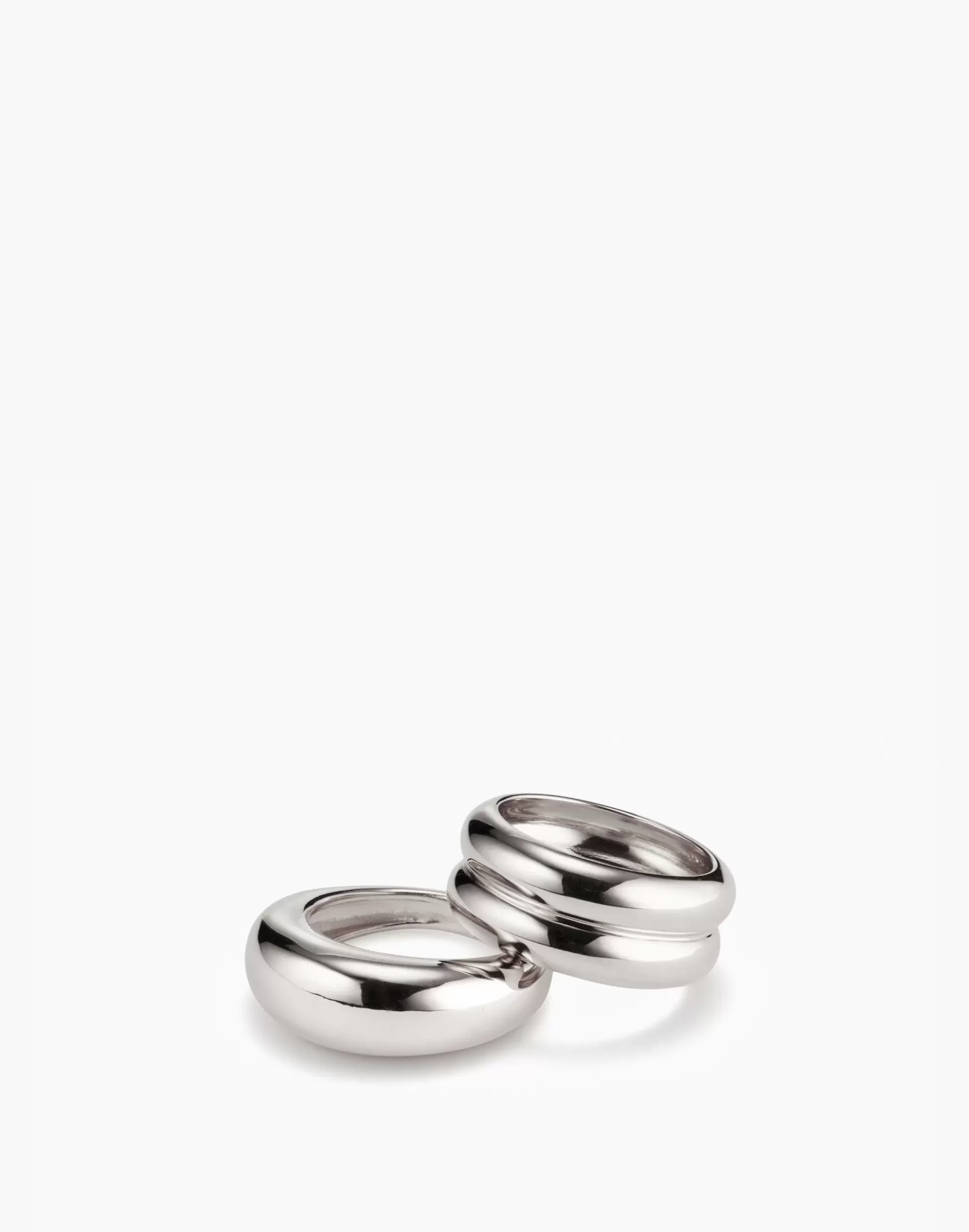 Madewell Rings>Agmes Domed Ridge Ring Set Silver