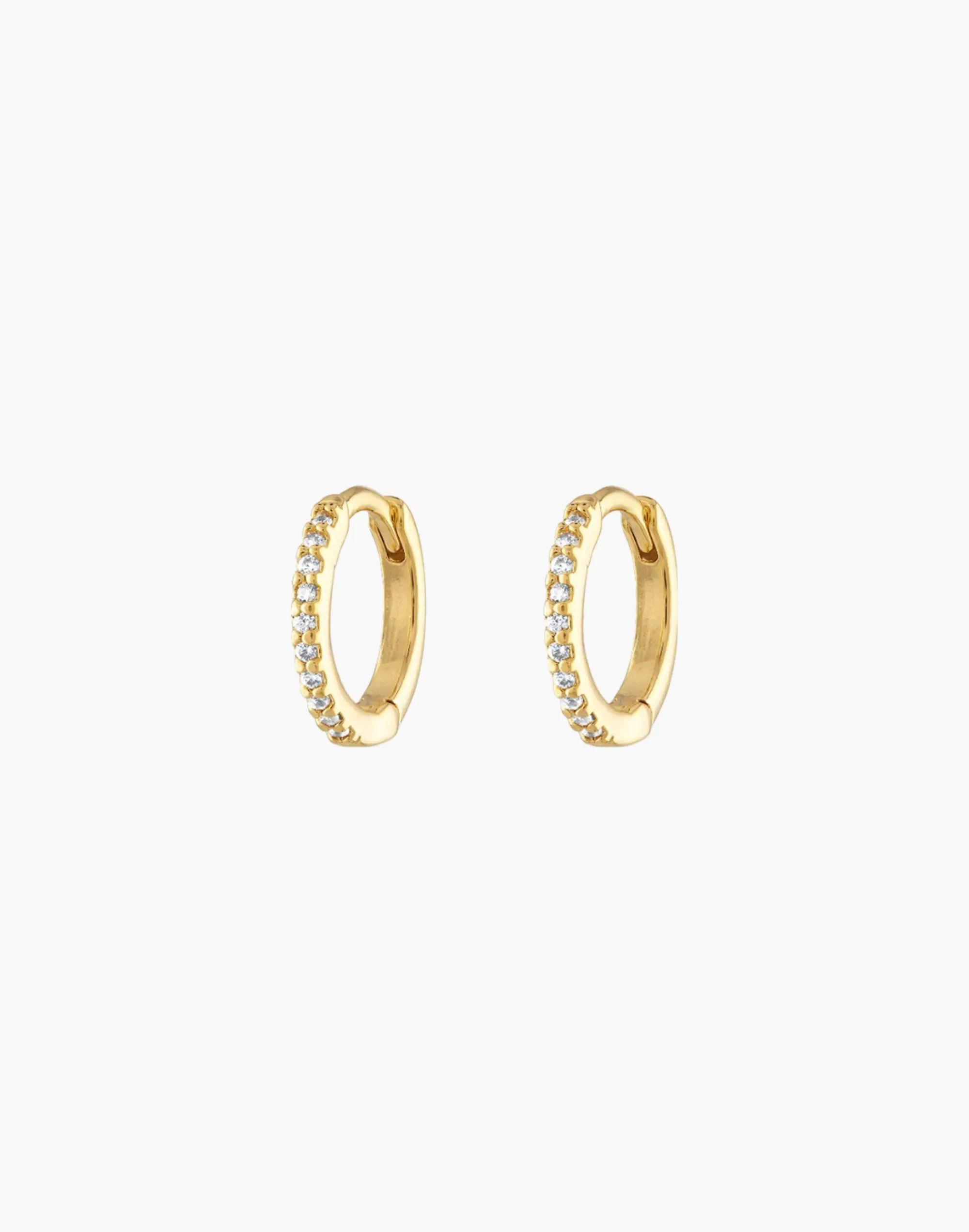 Madewell Earrings>Alexa Leigh Mini Crystal Huggies Gold