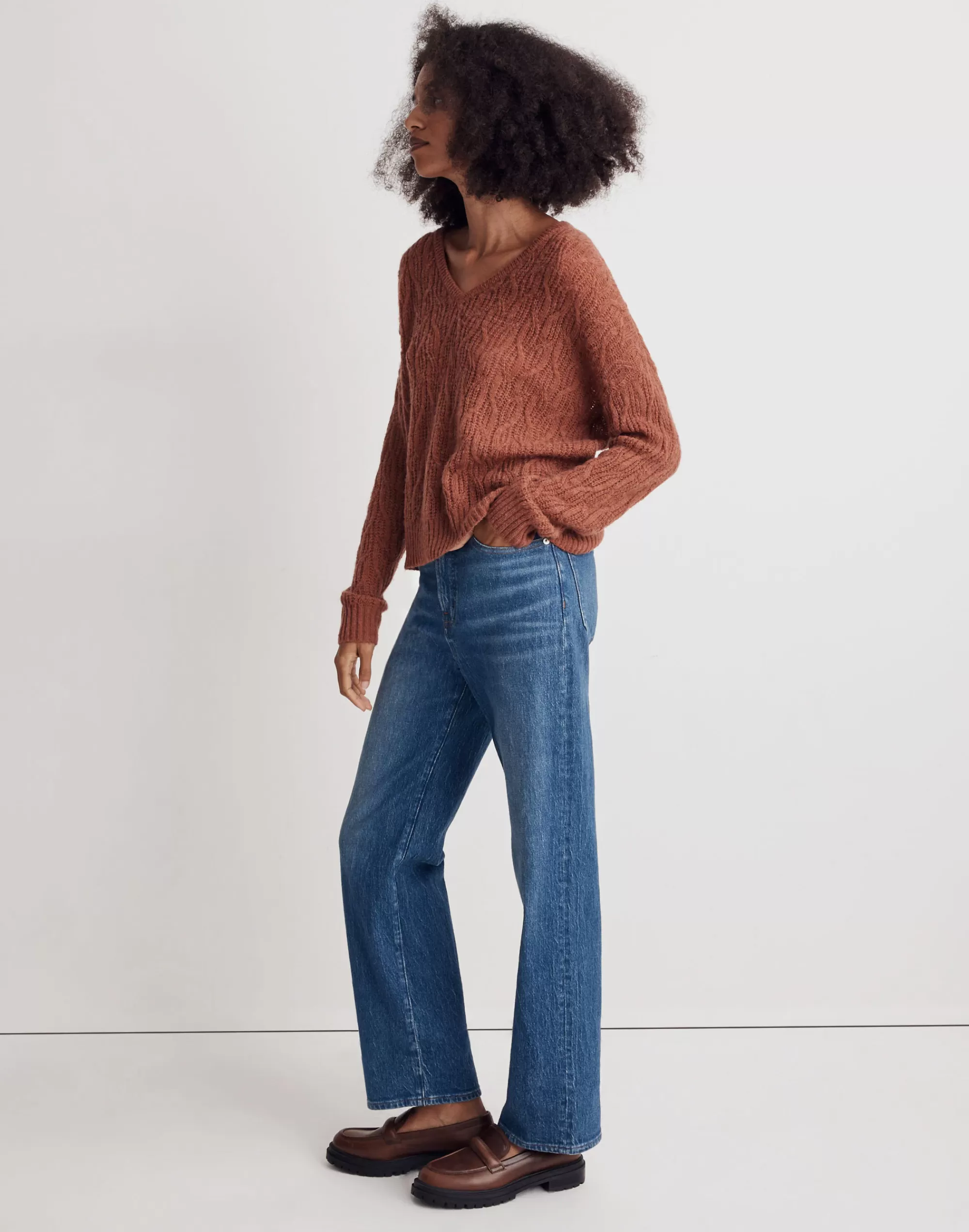 Madewell Sweaters>Alna V-Neck Sweater Ground Clove