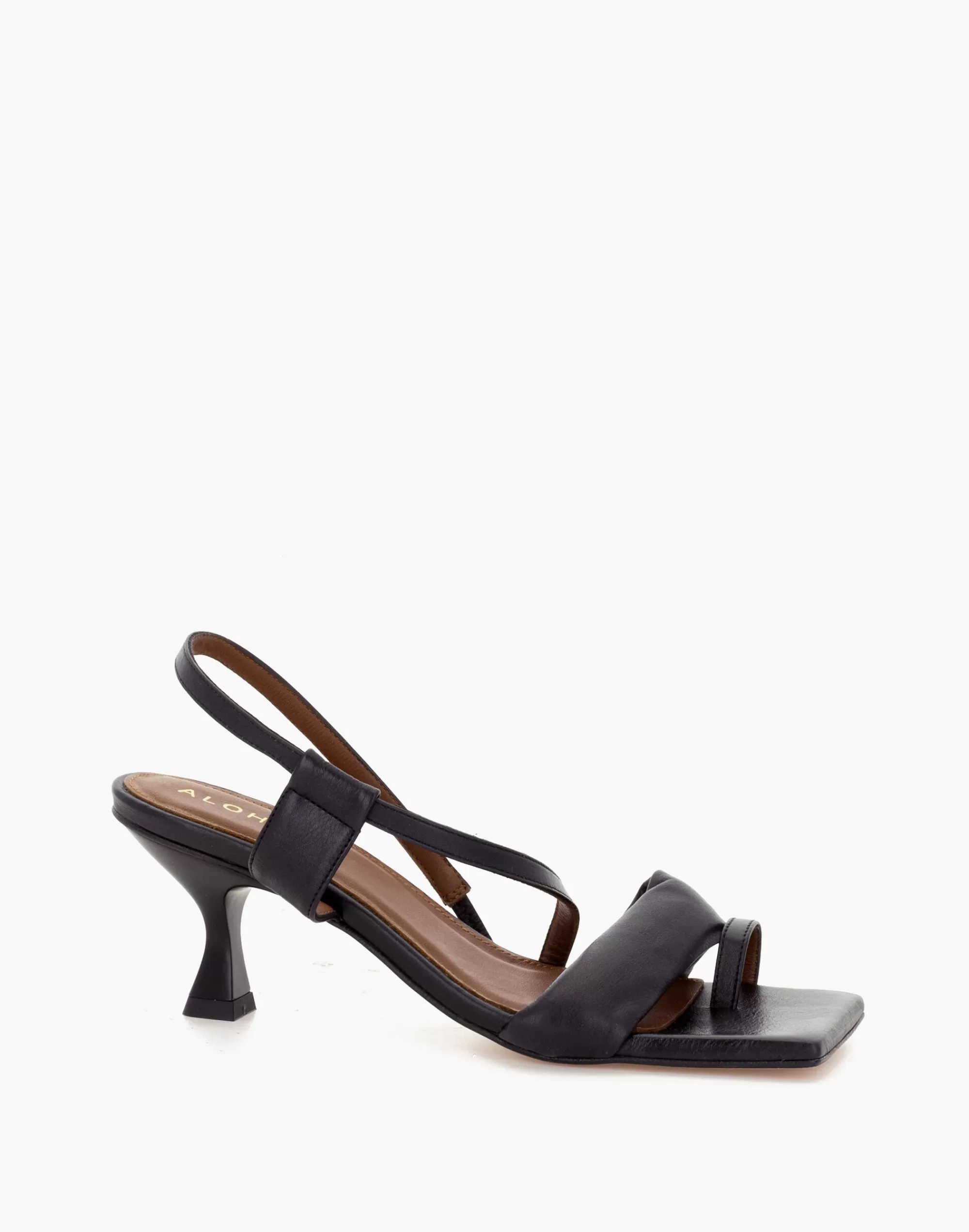 Madewell Heels>Alohas Leather Asymmetrical Sandals In Black