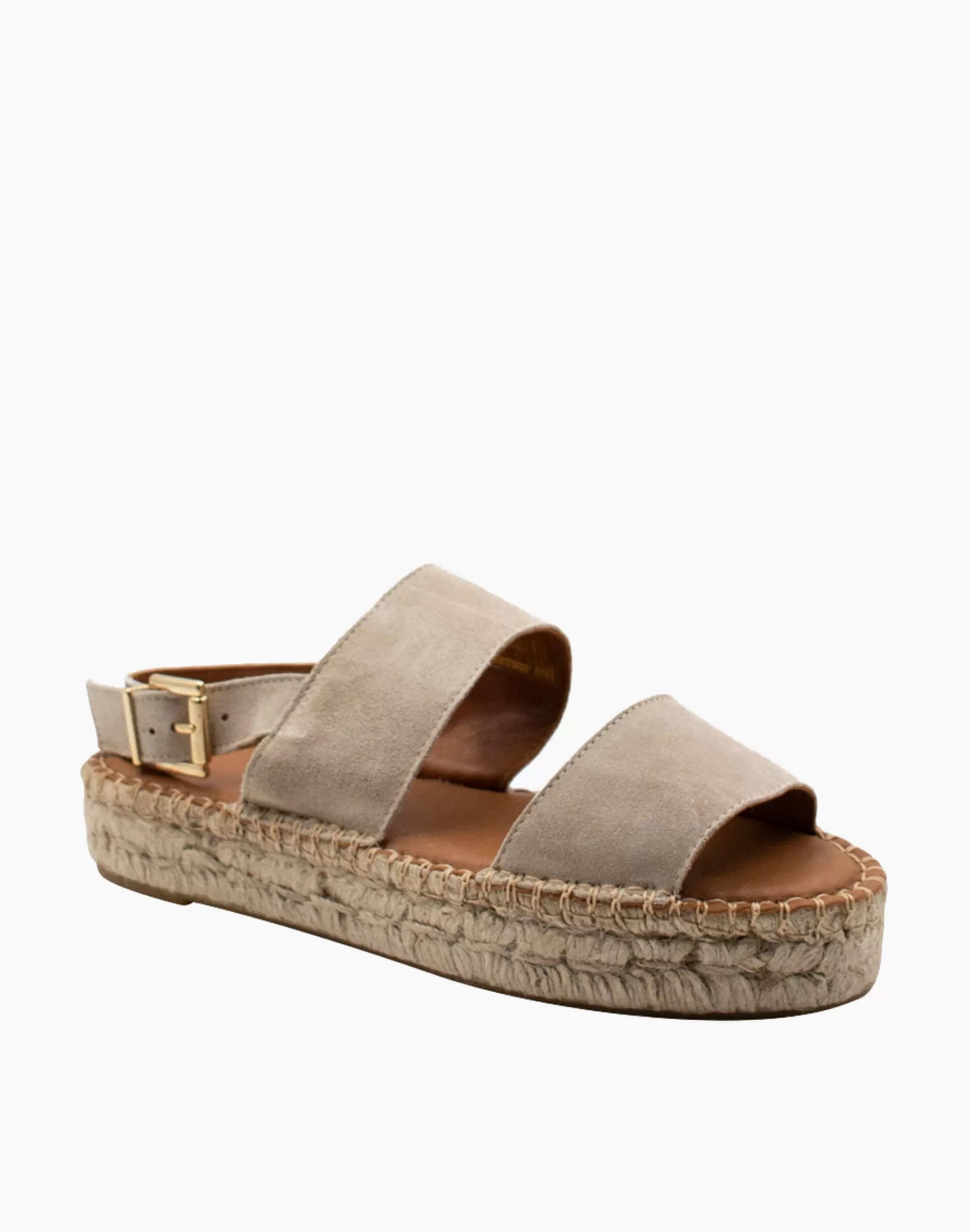 Madewell Sandals>Alohas Leather Double-Strap Espadrille Sandals Camel