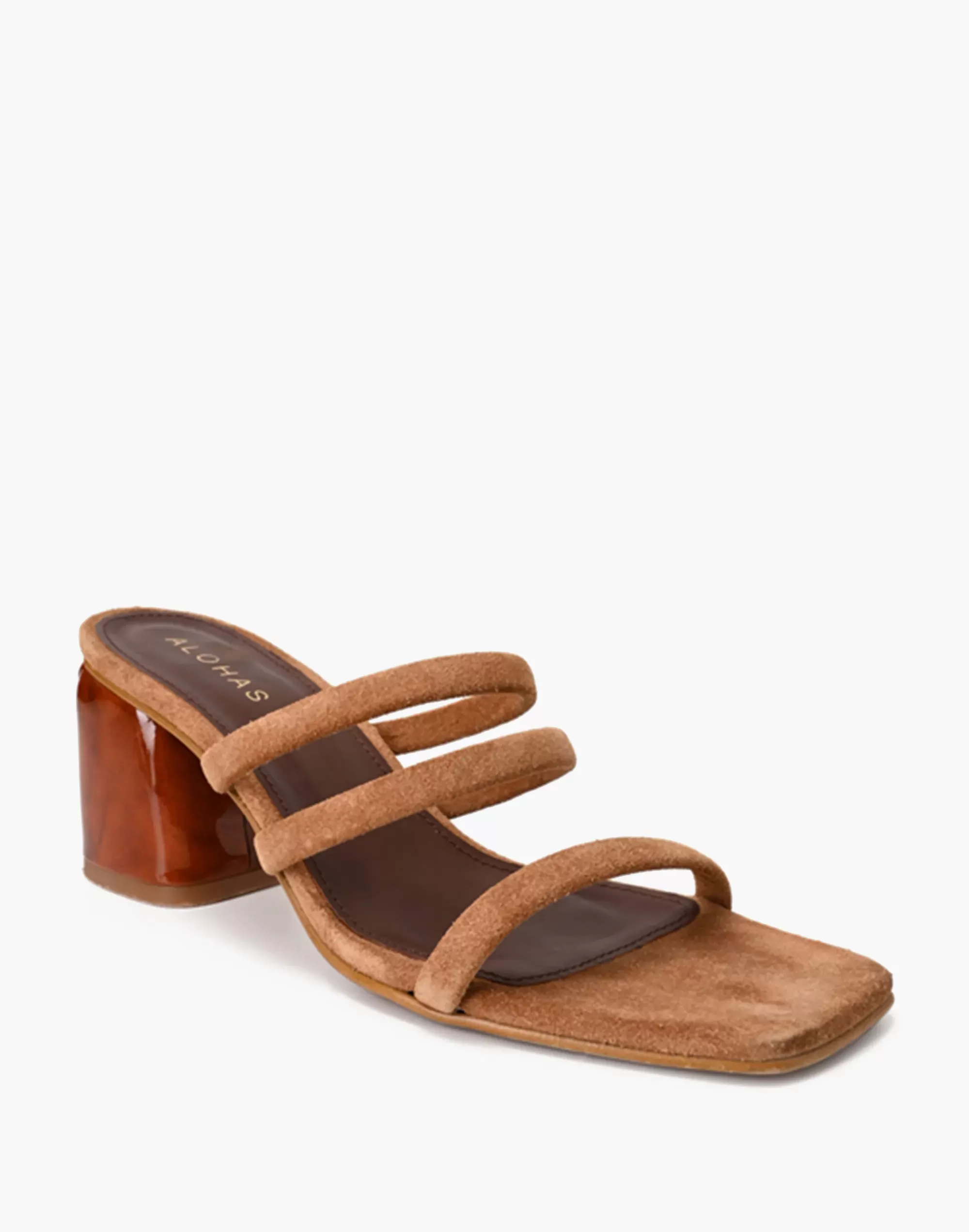 Madewell Sandals>Alohas Suede Indiana Block-Heel Sandals Brown