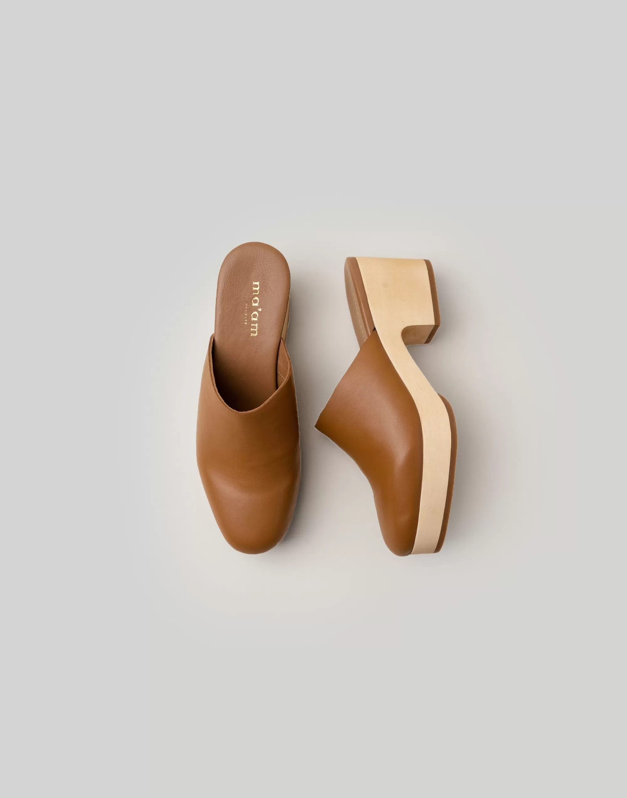 Madewell Flats>Am Shoes Leather Gloria Clogs Camel