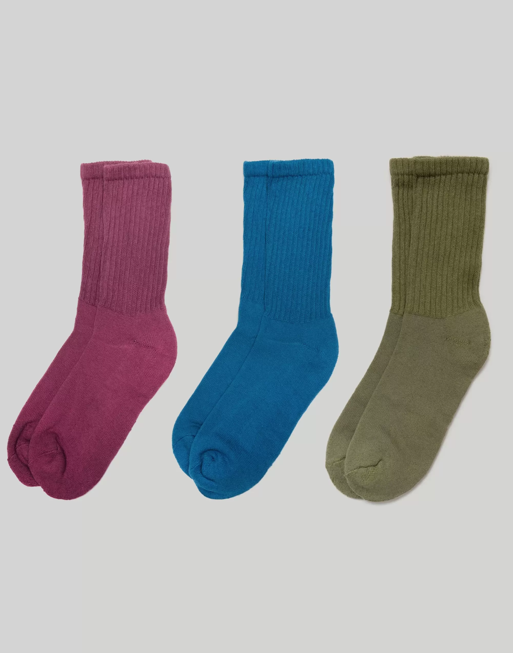 Madewell Socks>American Trench Retro Solid Crew Spring 3 Pack Multi