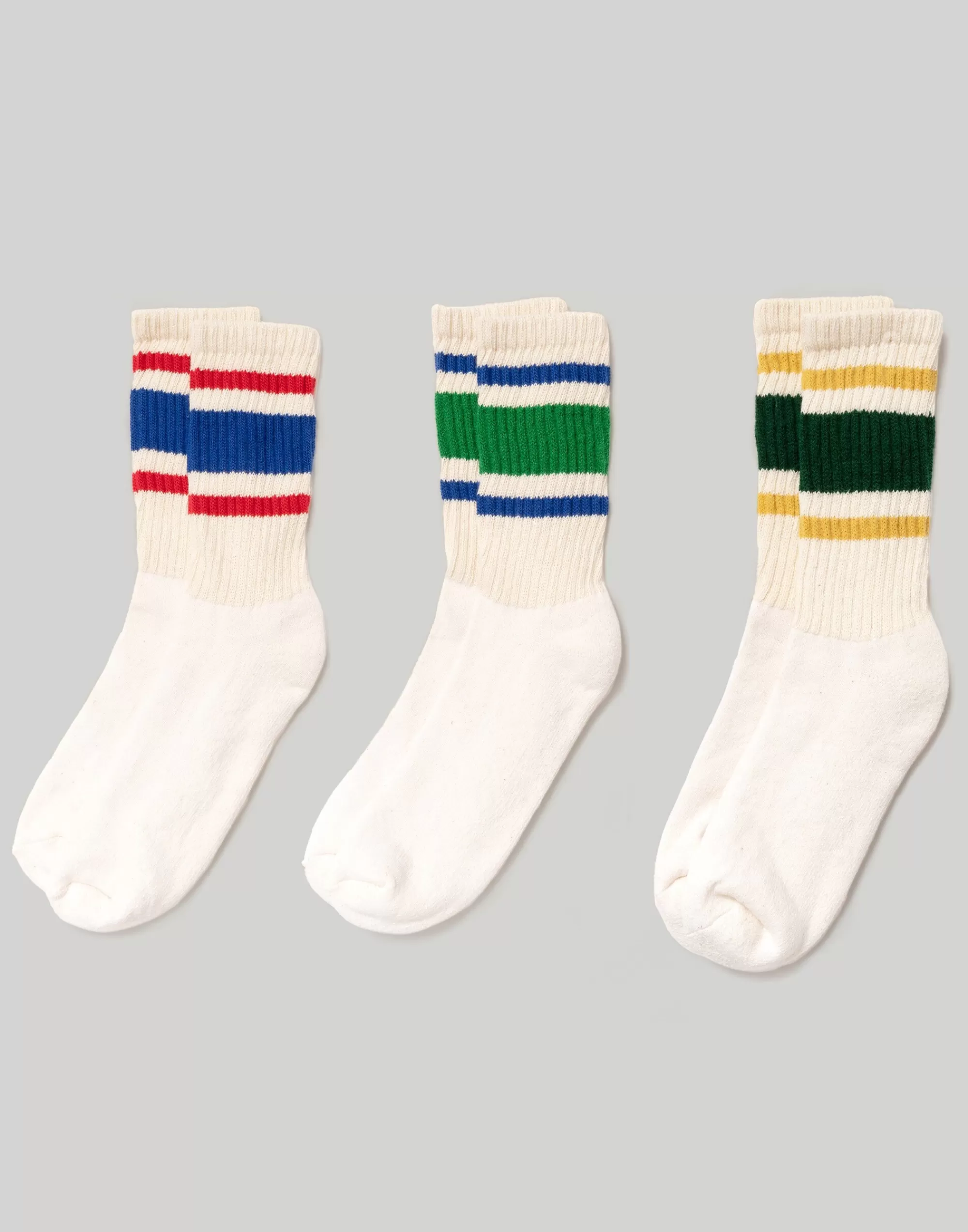 Madewell Socks>American Trench Retro Stripe Crew Classic 3 Pack Multi