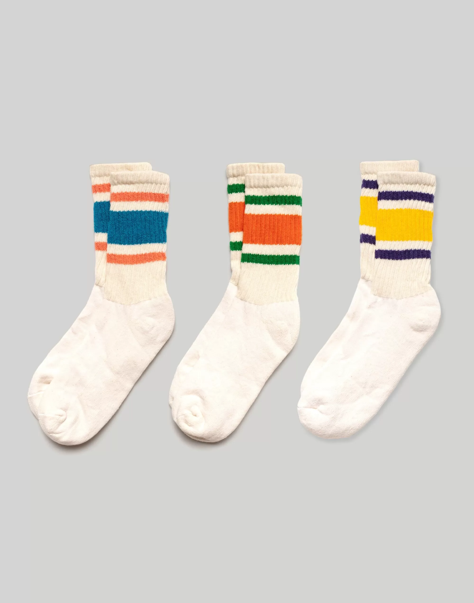 Madewell Socks>American Trench Retro Stripe Crew Spring 3 Pack Multi