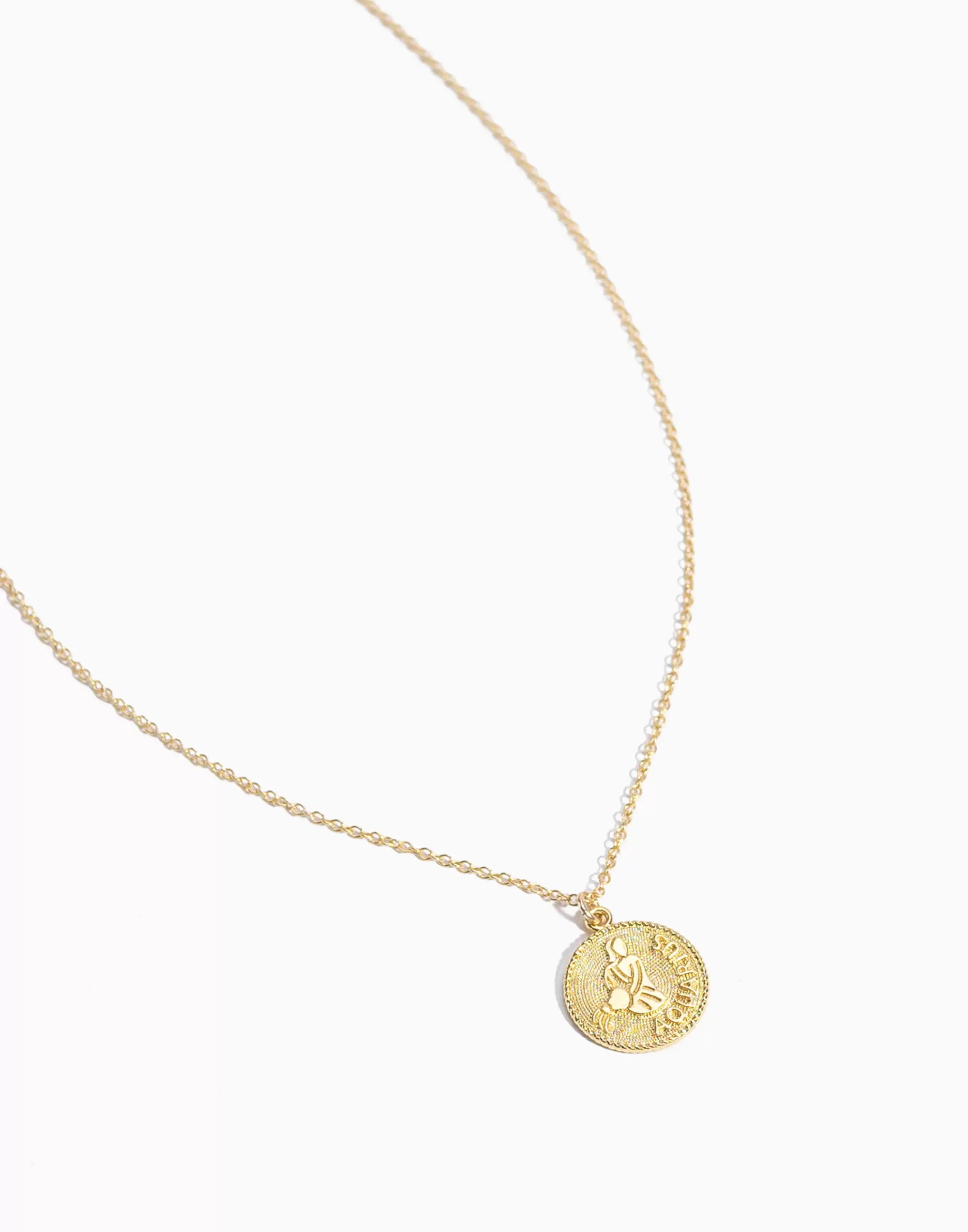 Madewell Necklaces>Aquarius Zodiac Necklace Gold