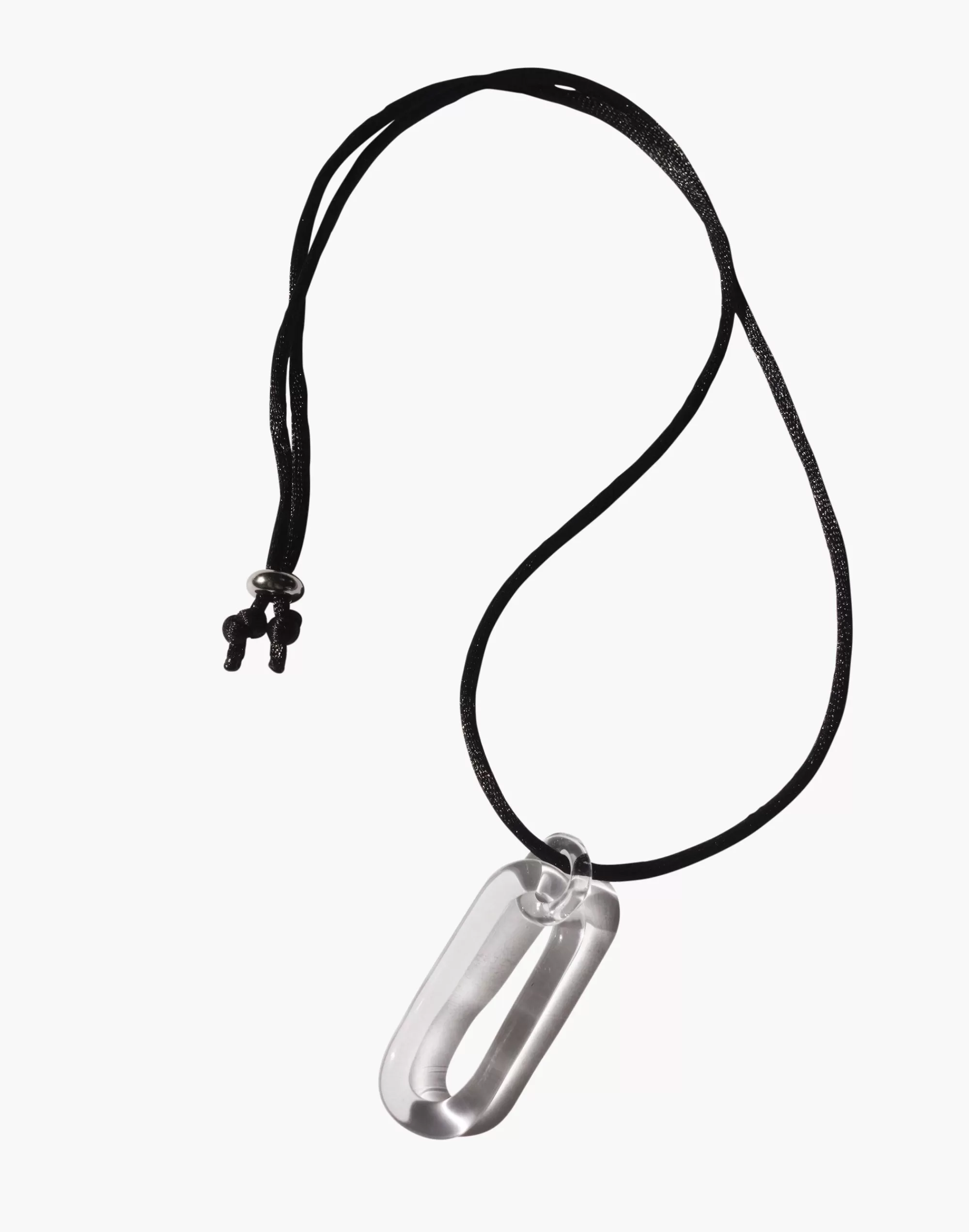 Madewell Necklaces>Arensbourg Clear Oval Pendant Cord Necklace One Color