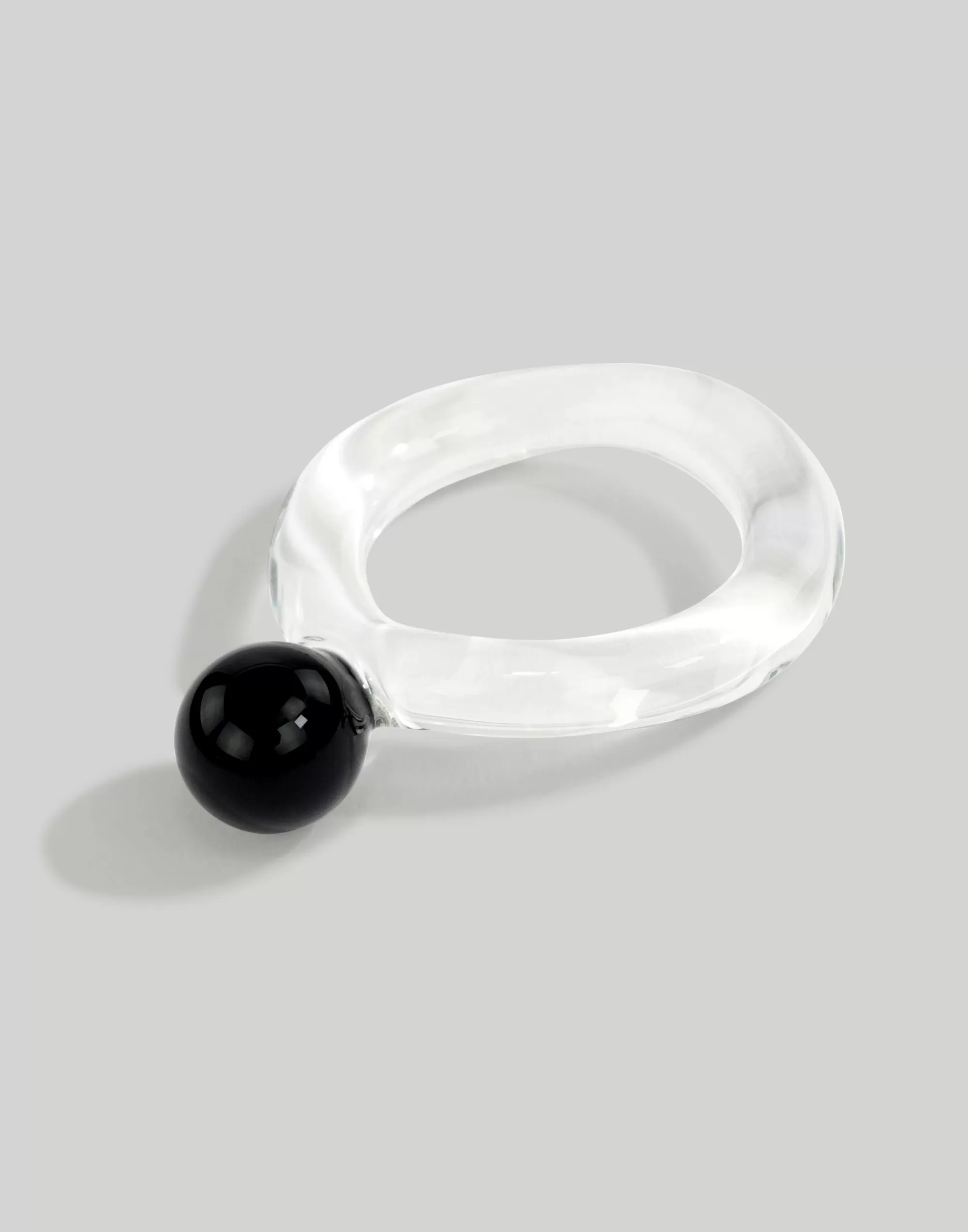 Madewell Rings>Arensbourg Dot And Clear Glass Ring Black