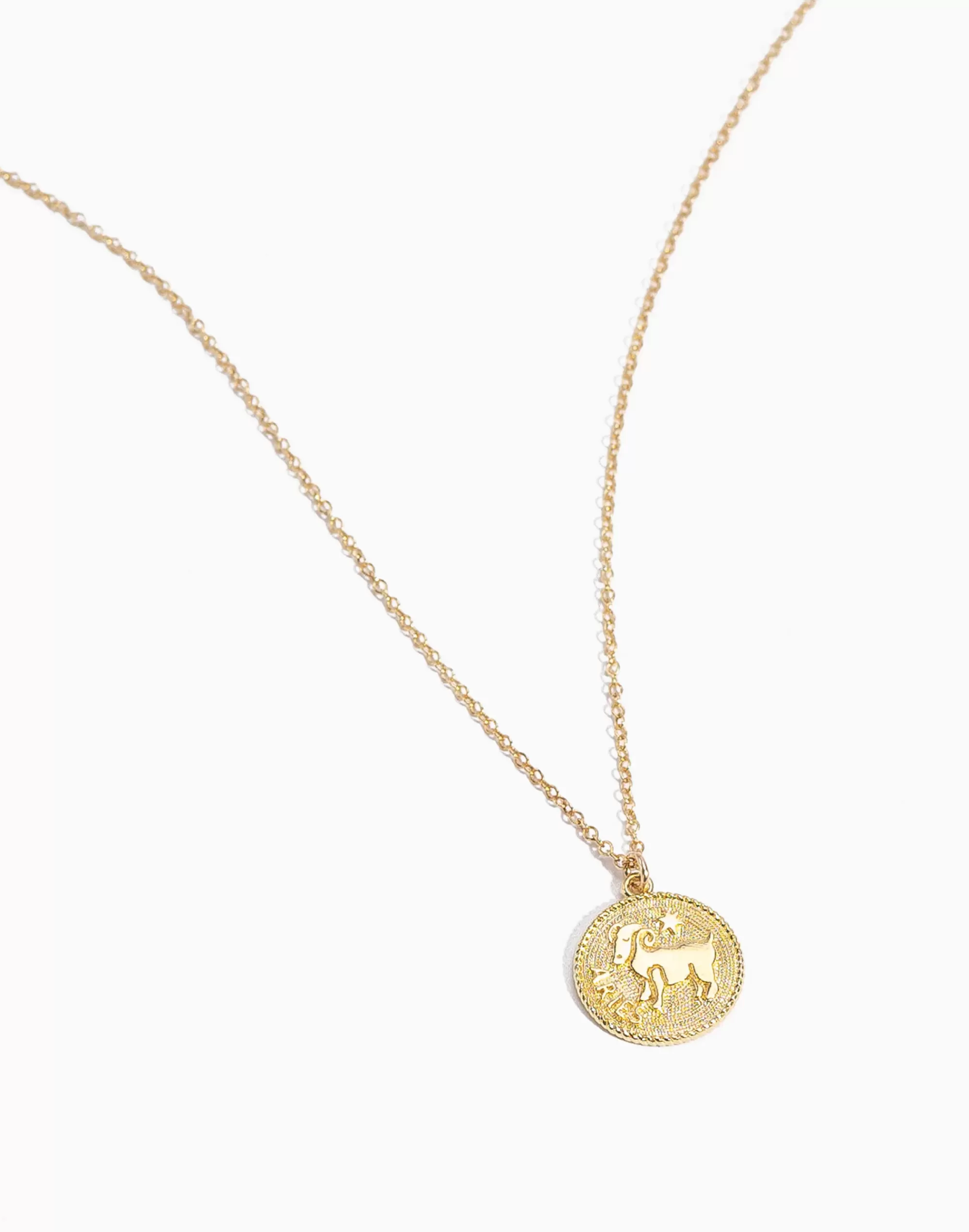 Madewell Necklaces>Aries Zodiac Necklace Gold