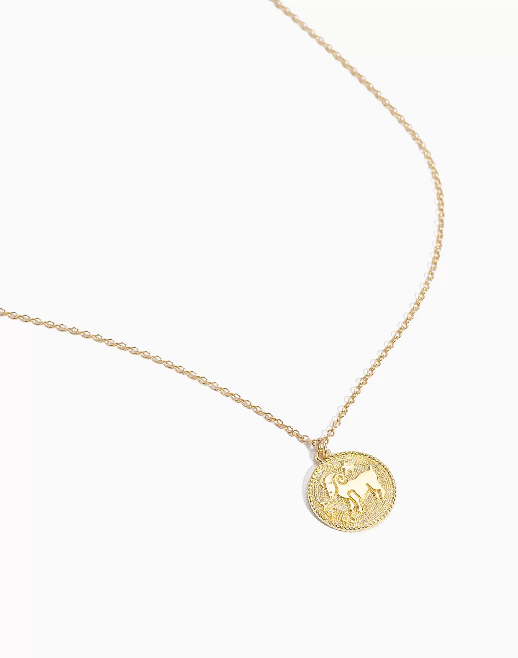 Madewell Necklaces>Aries Zodiac Necklace Gold