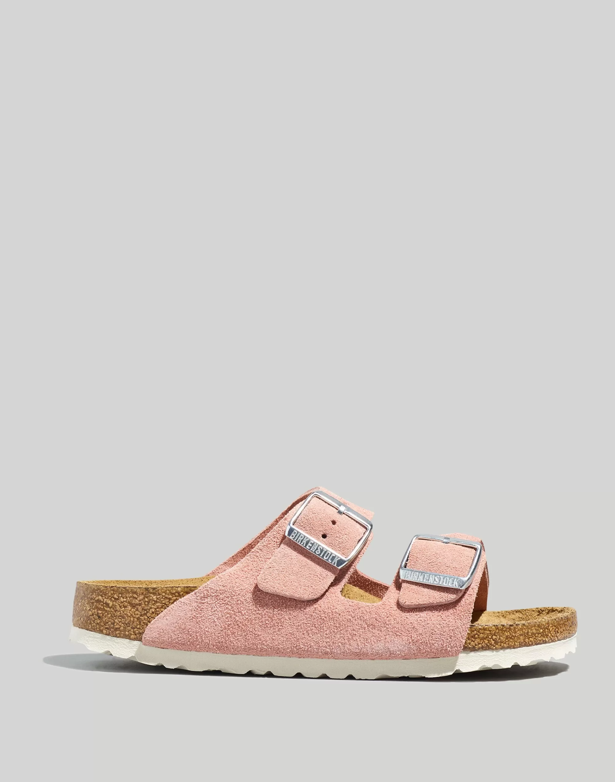 Madewell Sandals>Arizona Soft Footbed Sandals In Nubuck Pink Clay Suede