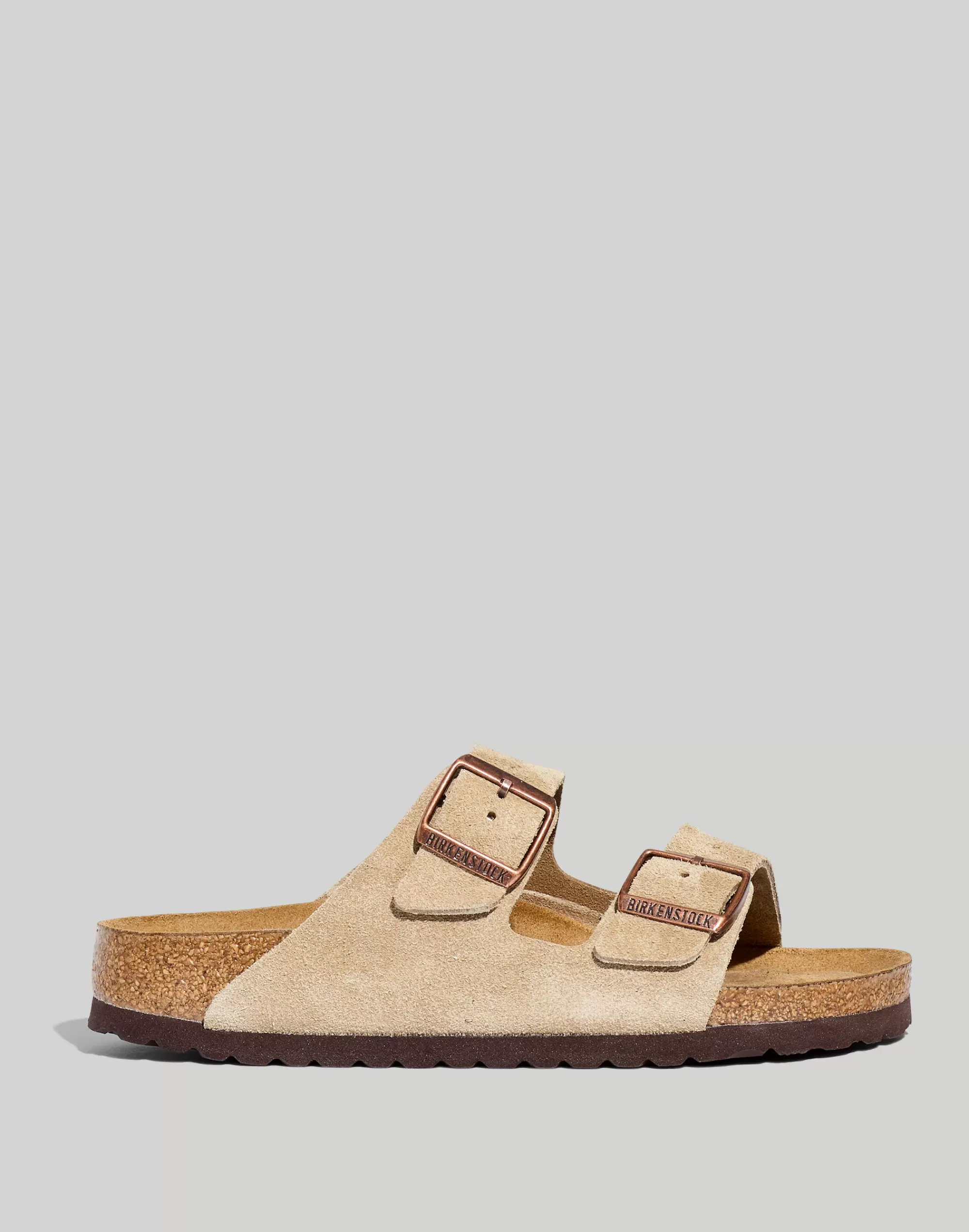 Madewell Sandals>Arizona Soft Footbed Sandals In Nubuck Taupe