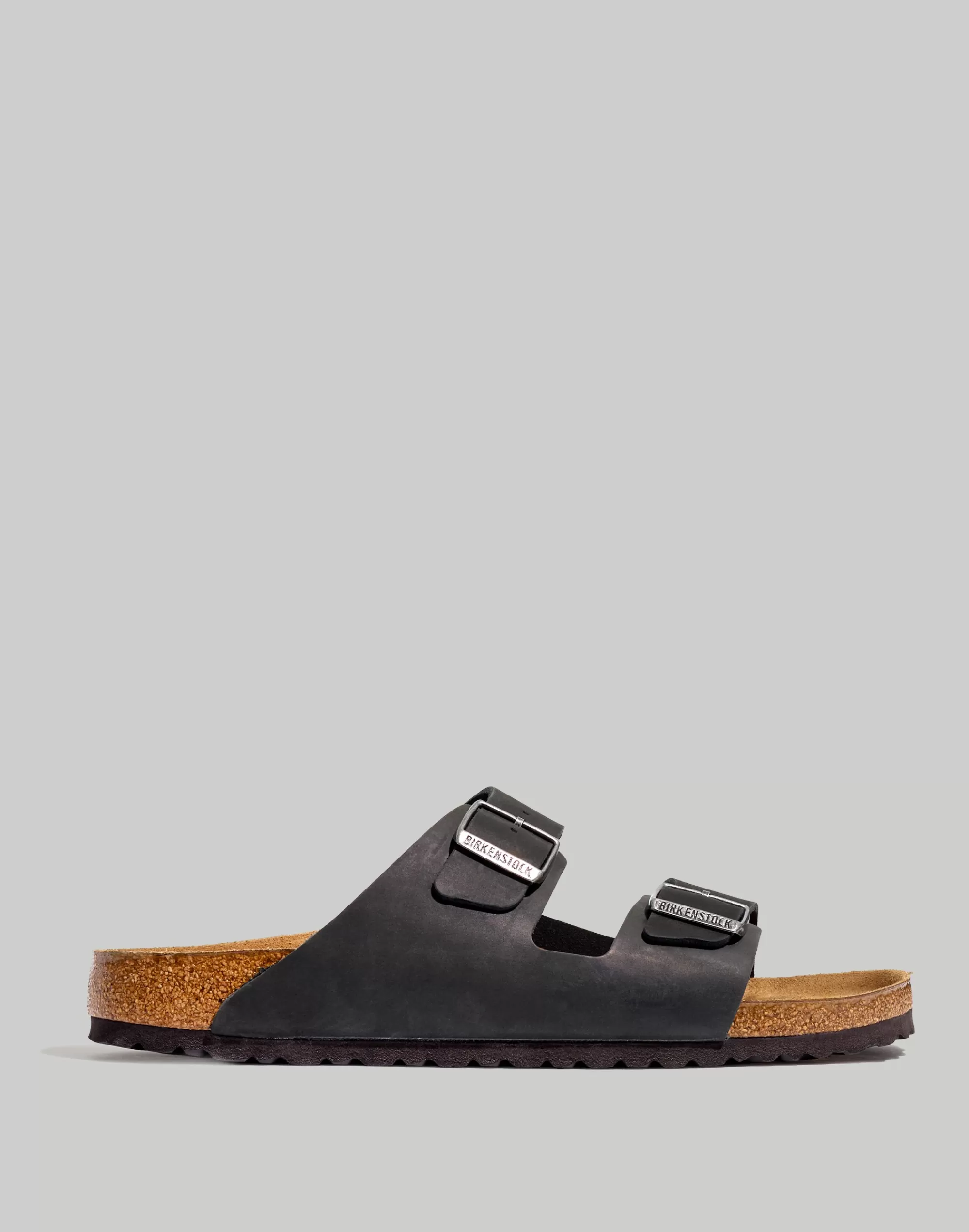 Madewell Sandals>Arizona Soft Footbed Sandals In Oiled Leather True Black