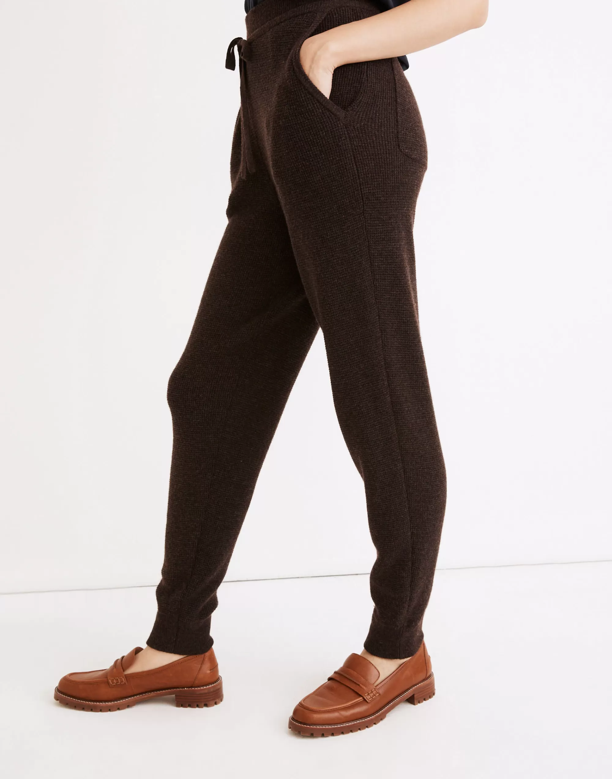 Madewell Sweaters>Asherton Waffle Sweater Pants Heather Bark