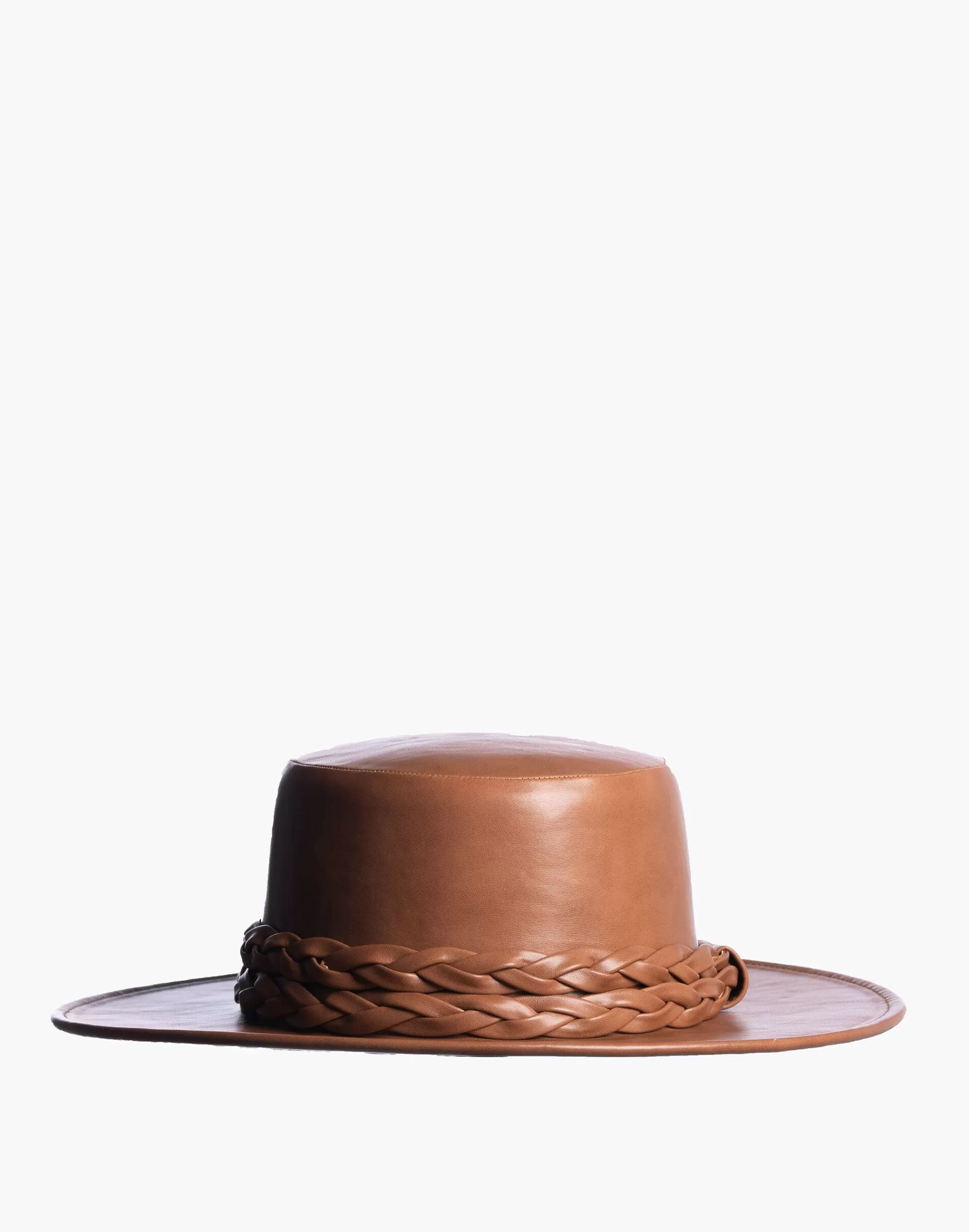 Madewell Hats>Asn Vegan Leather Cedar Boater Hat Tan