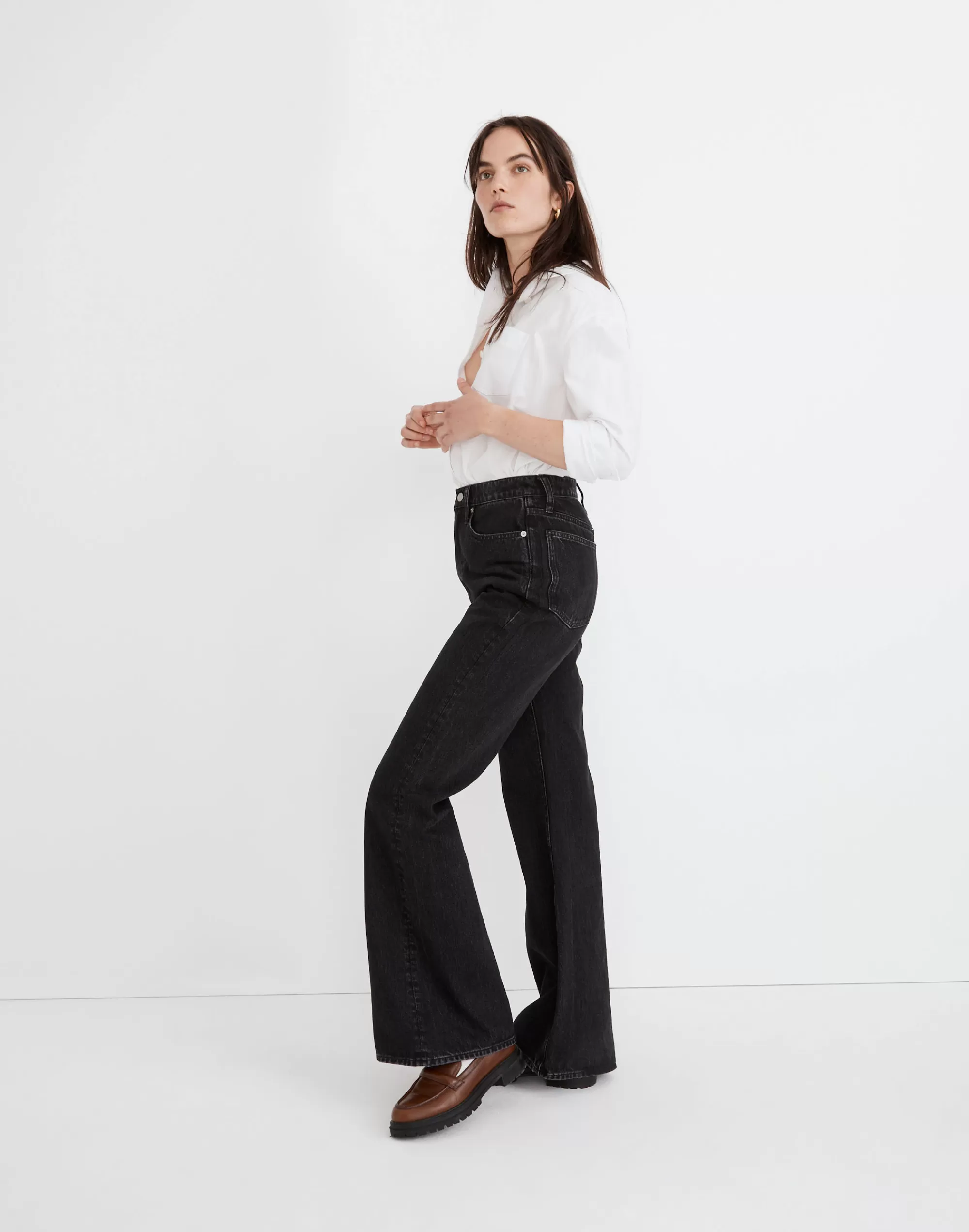 Madewell Baggy Jeans>Baggy Flare Jeans In Lunar Wash