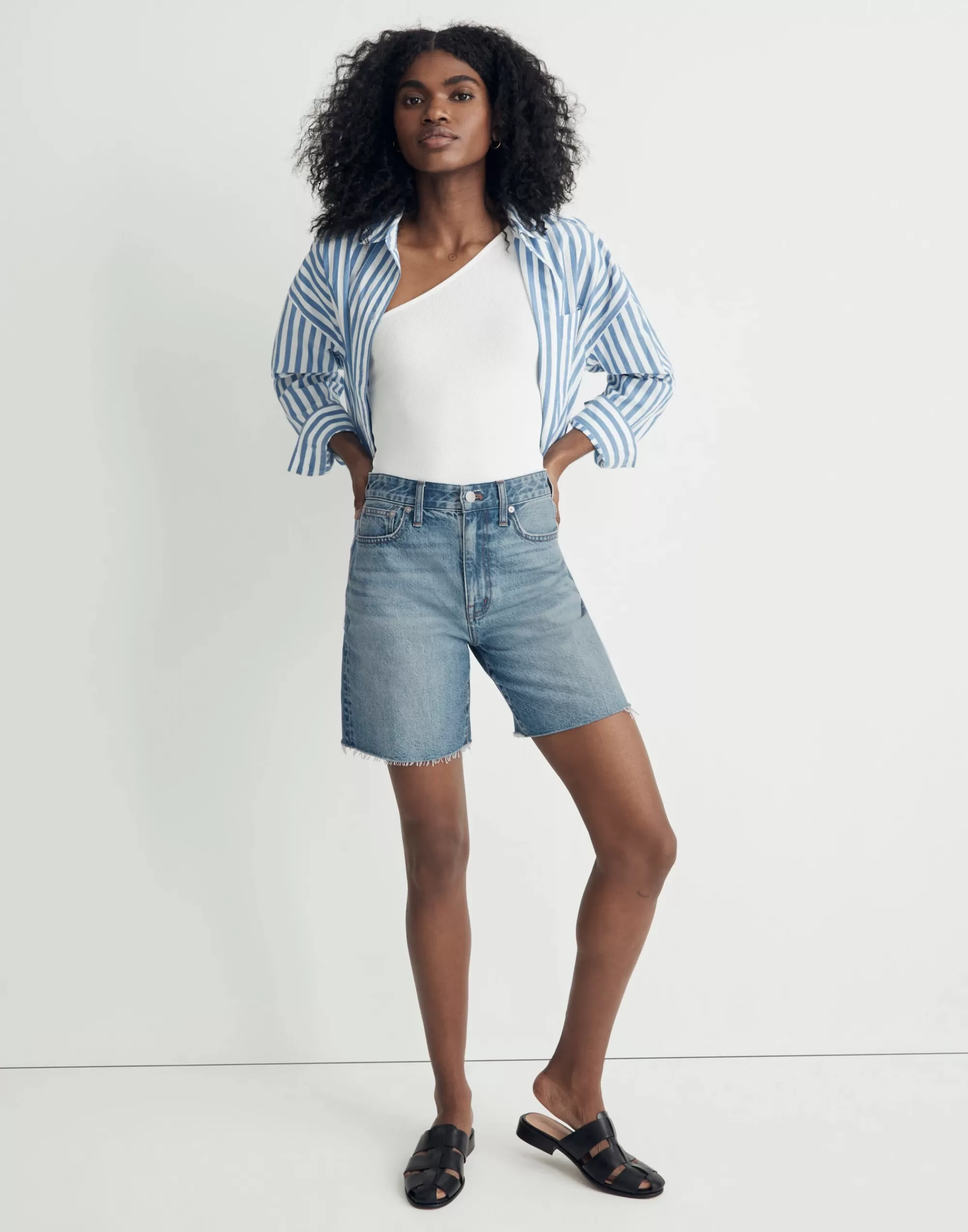 Madewell Mid-Length Shorts>Baggy Jean Shorts In Crestford Wash