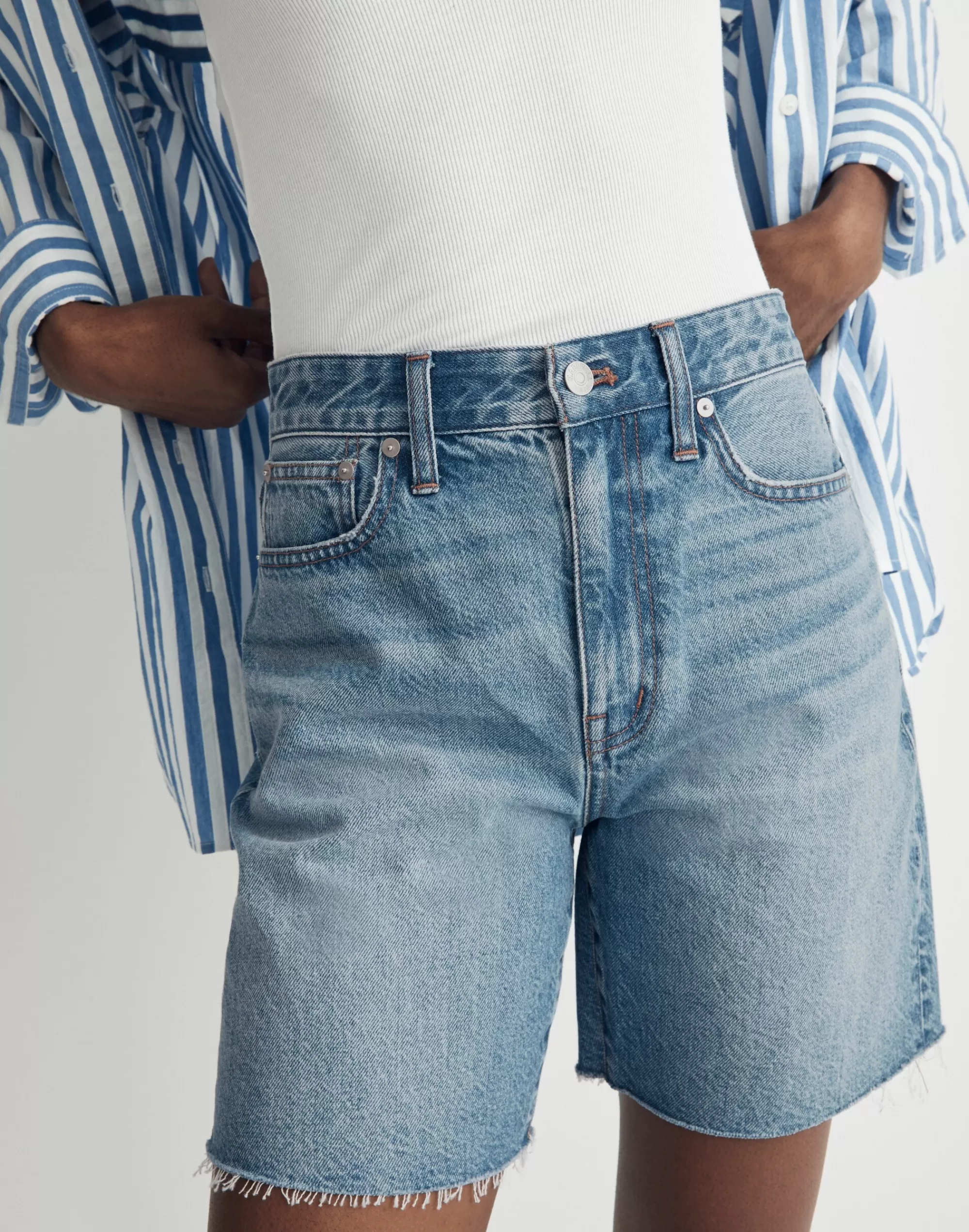 Madewell Shorts>Baggy Jean Shorts In Crestford Wash