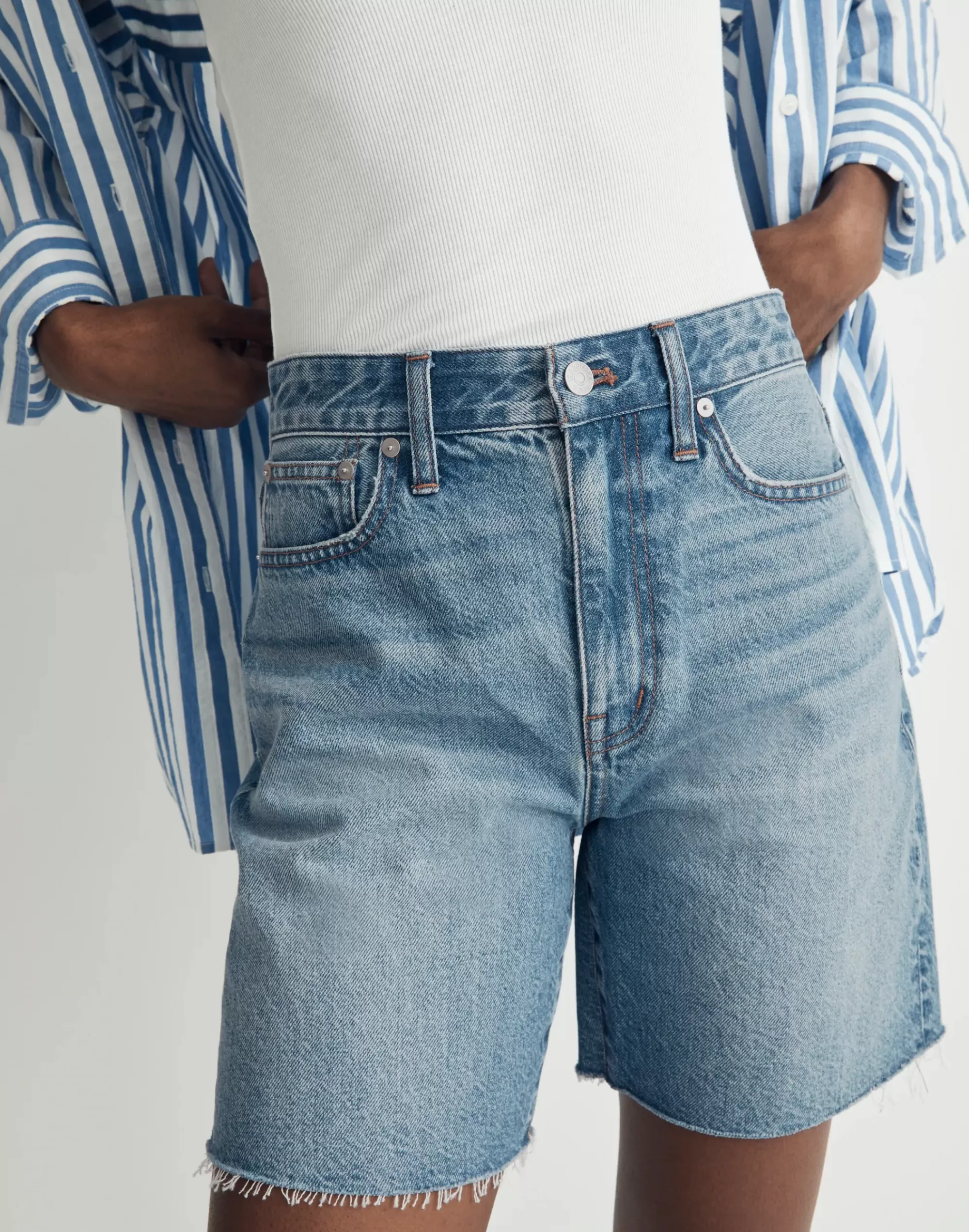 Madewell Mid-Length Shorts>Baggy Jean Shorts In Crestford Wash