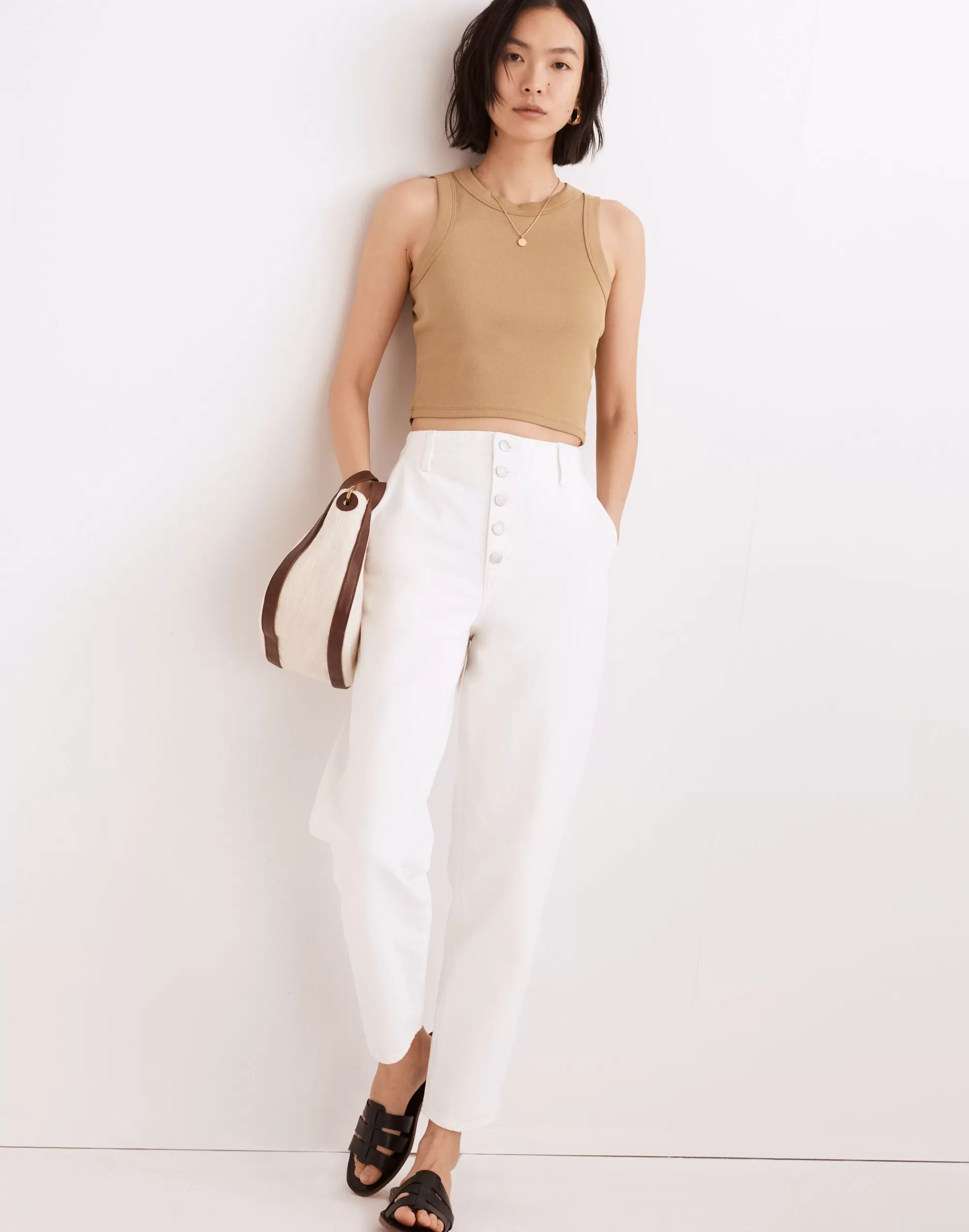 Madewell Wide-Leg Jeans>Balloon Jeans In : Button-Front Edition Tile White