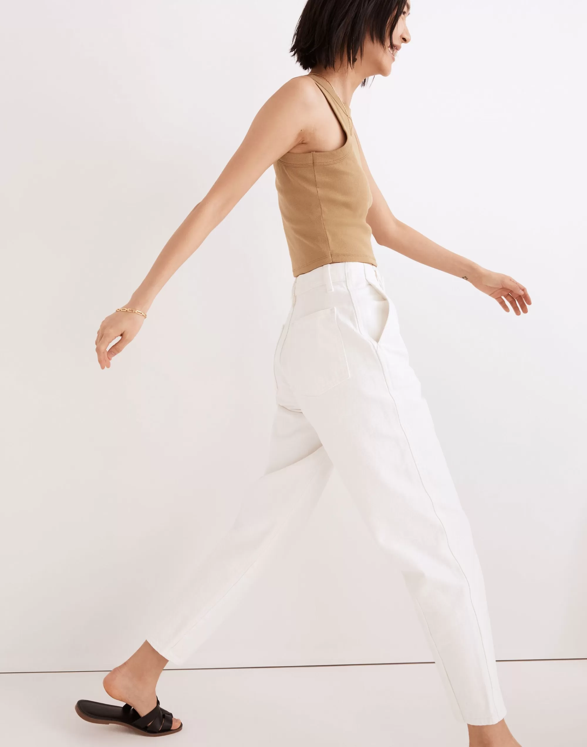 Madewell Wide-Leg Jeans>Balloon Jeans In : Button-Front Edition Tile White