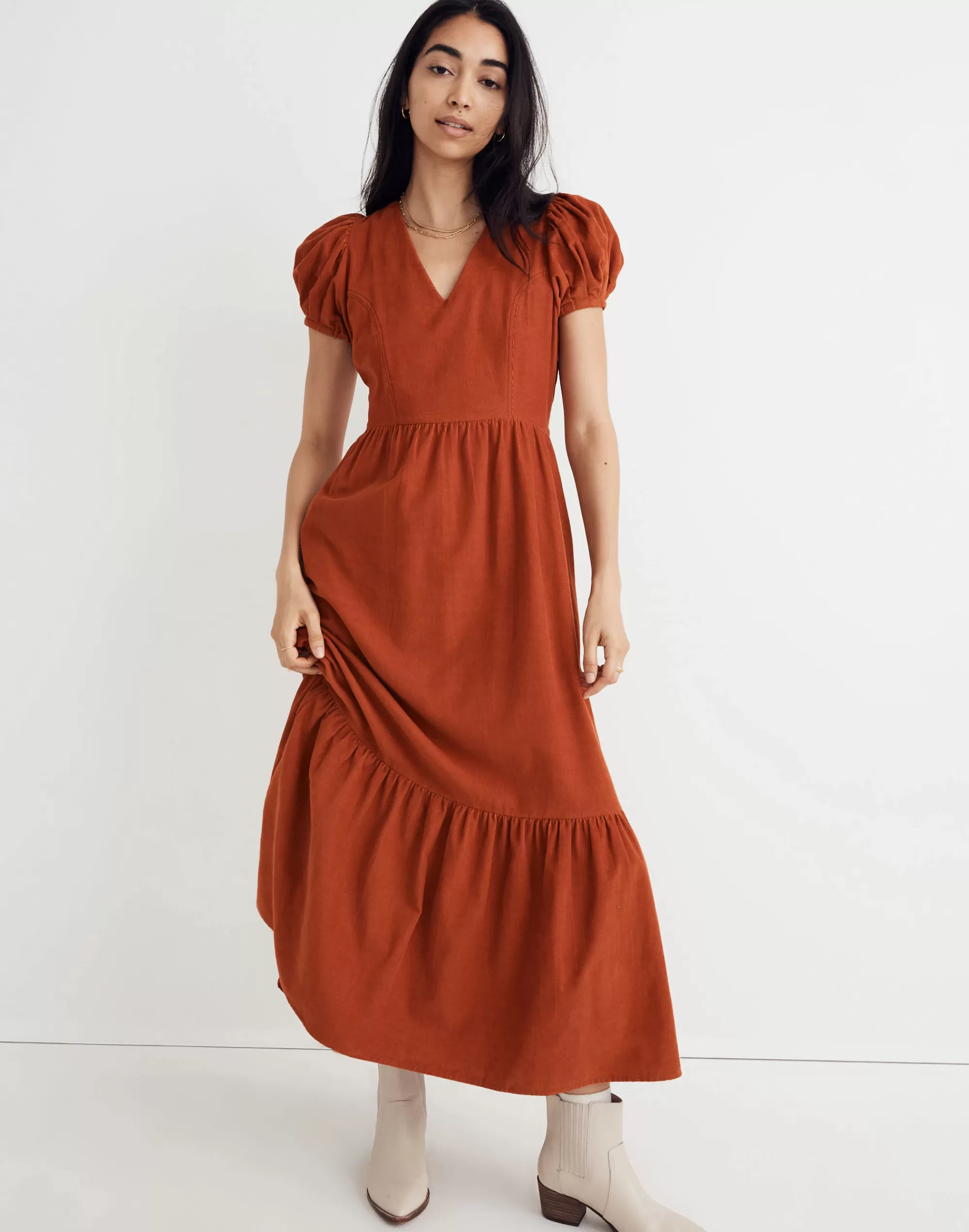 Madewell Dresses>Banjanan Corduroy Franklin Dress Honey