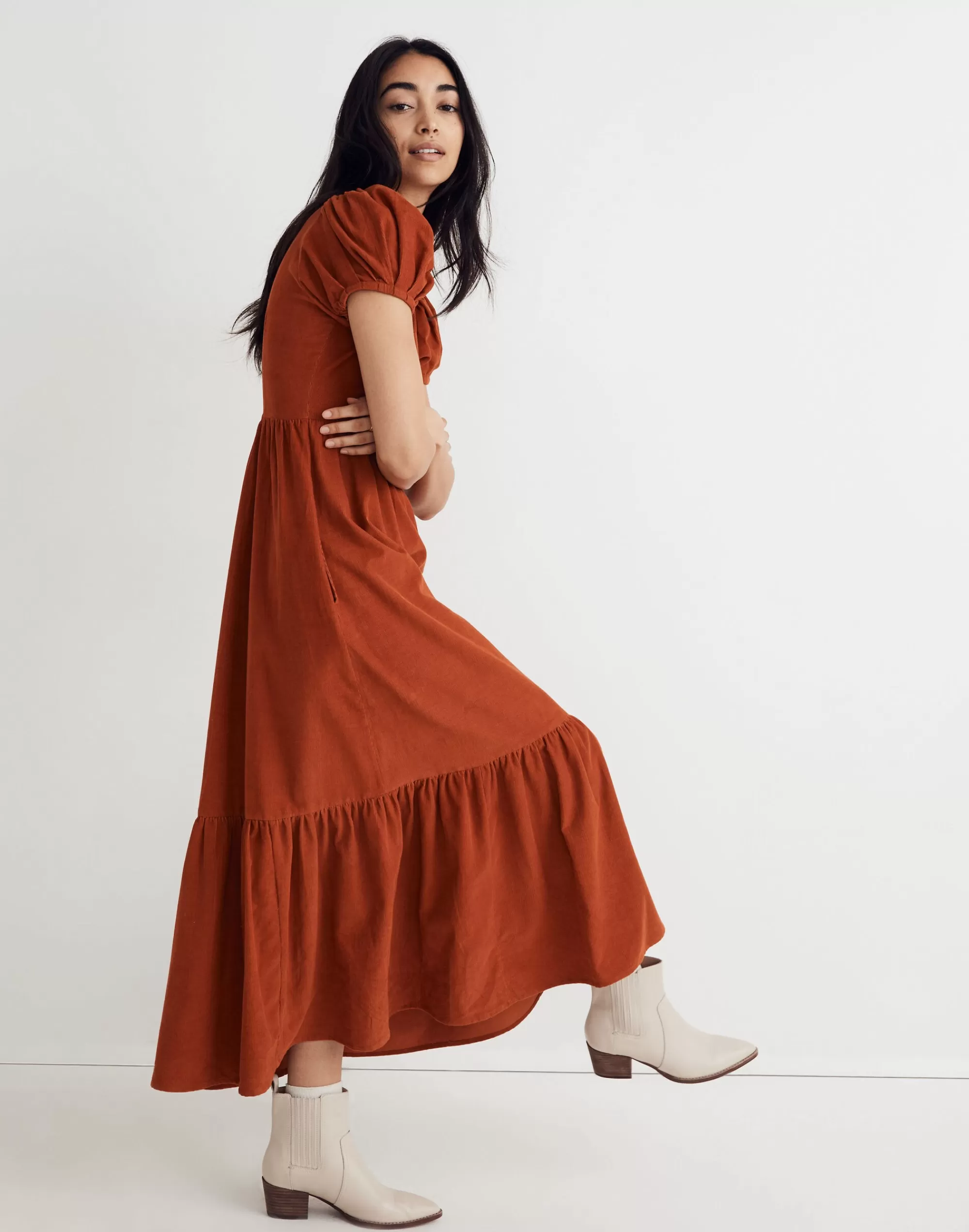 Madewell Dresses>Banjanan Corduroy Franklin Dress Honey