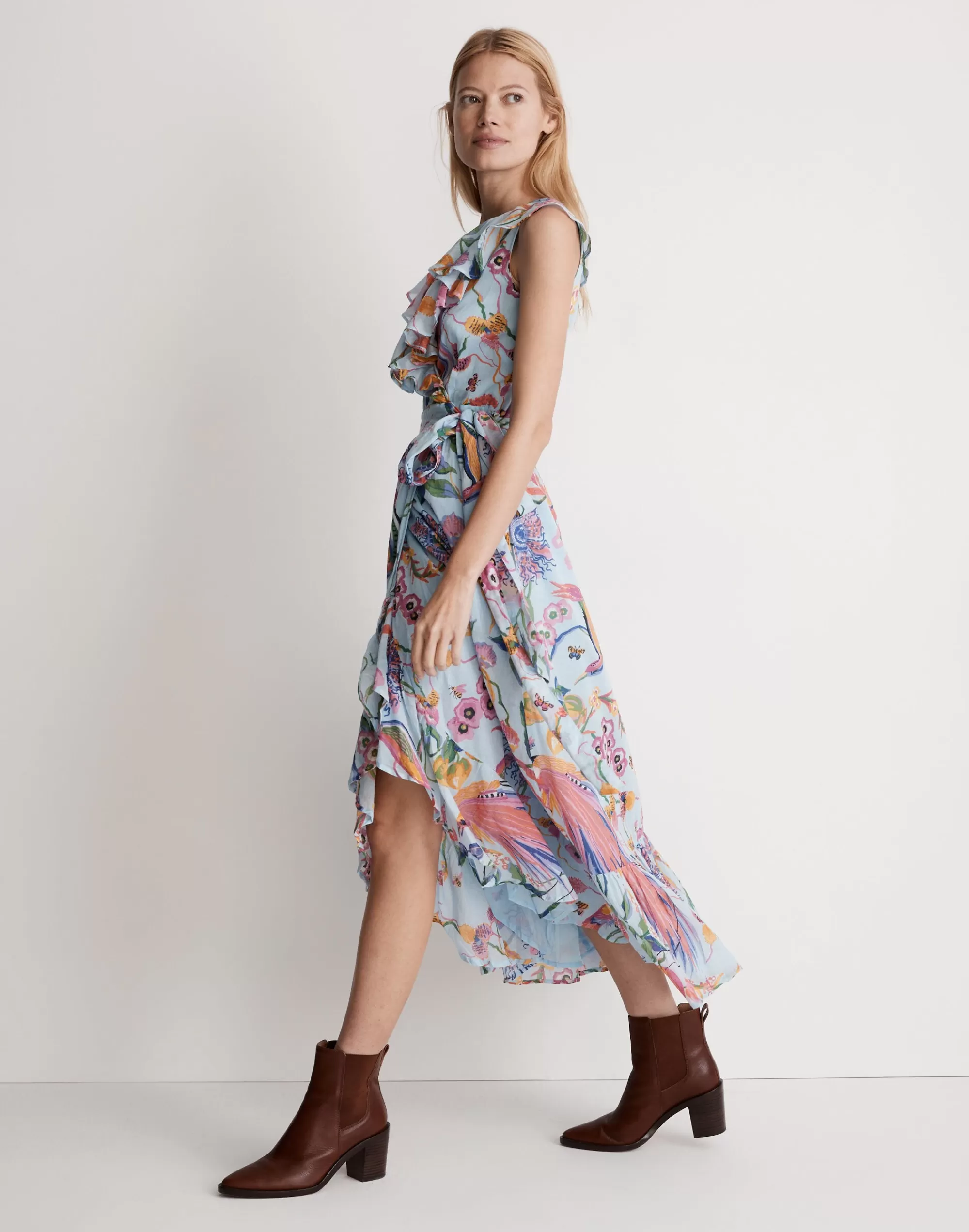 Madewell Dresses>Banjanan Eris Dress White/Royal