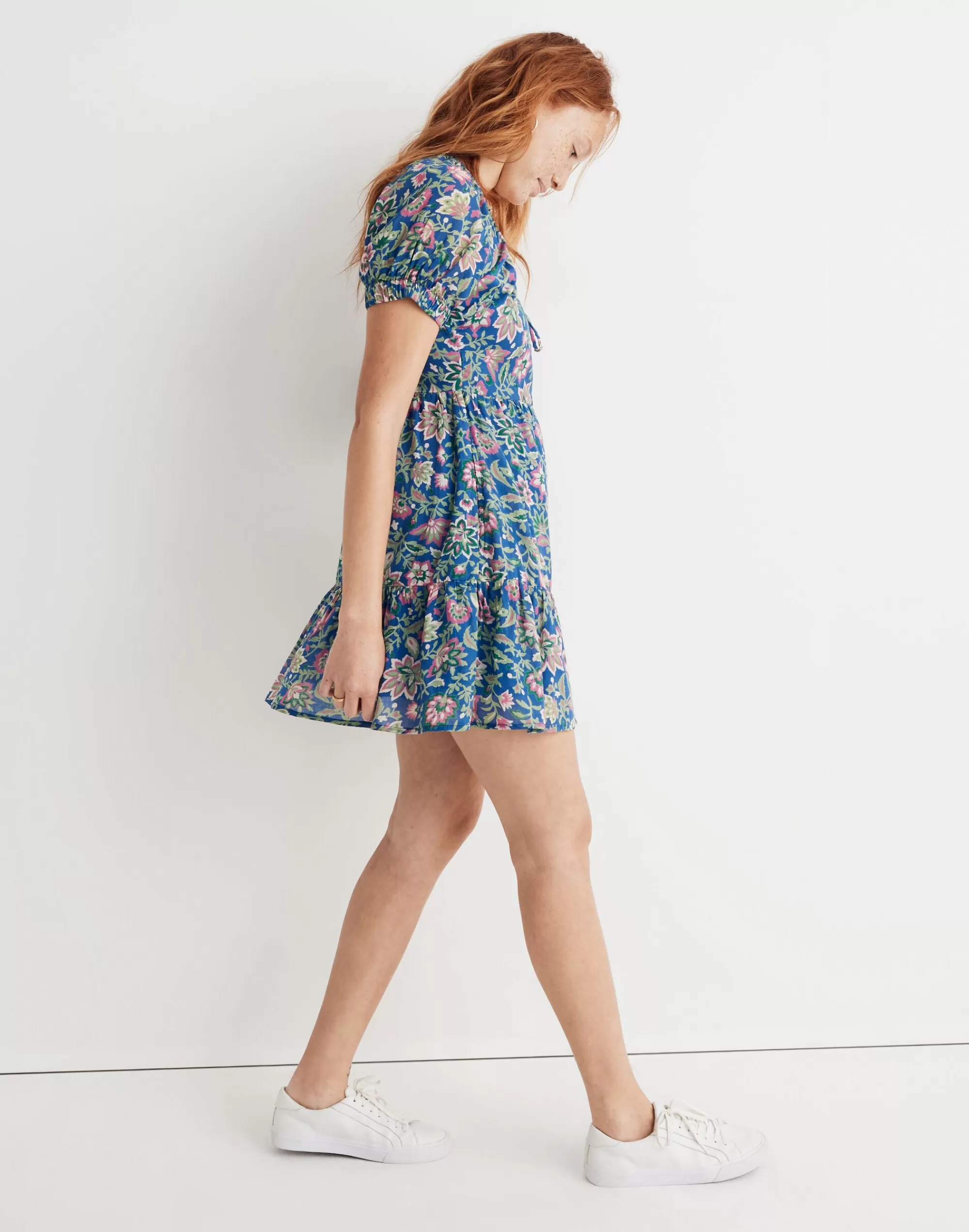 Madewell Dresses>Banjanan Voile Artemis Dress In Surf Floral Surf Sur