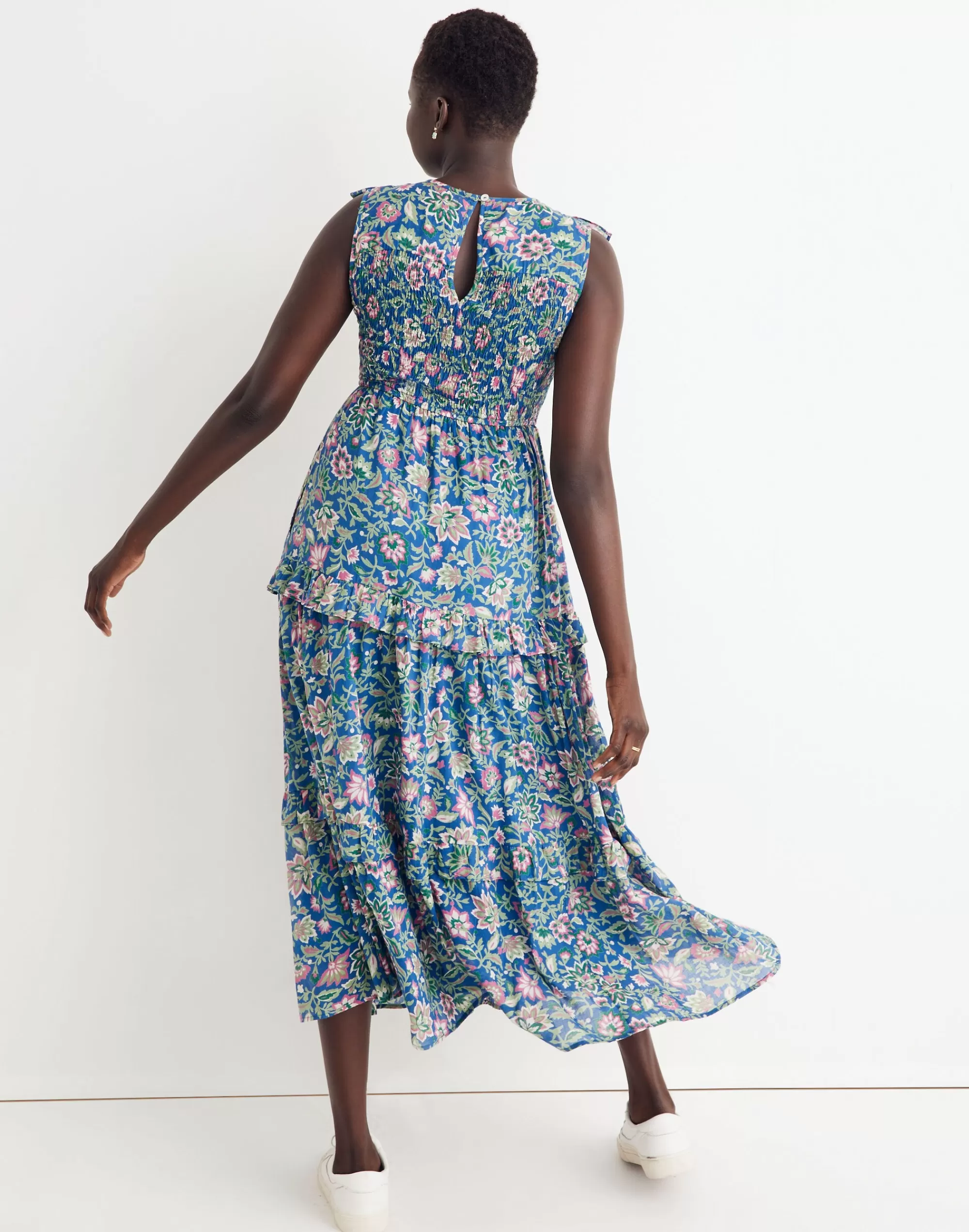 Madewell Dresses>Banjanan Voile Iris Dress In Surf Floral Surf Sur