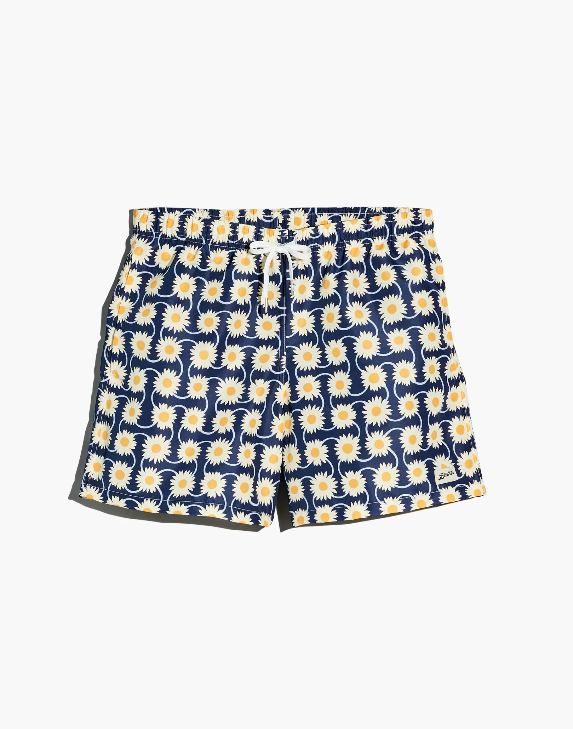 Madewell Swim>Bather Swim Trunks Navy Radial Flower