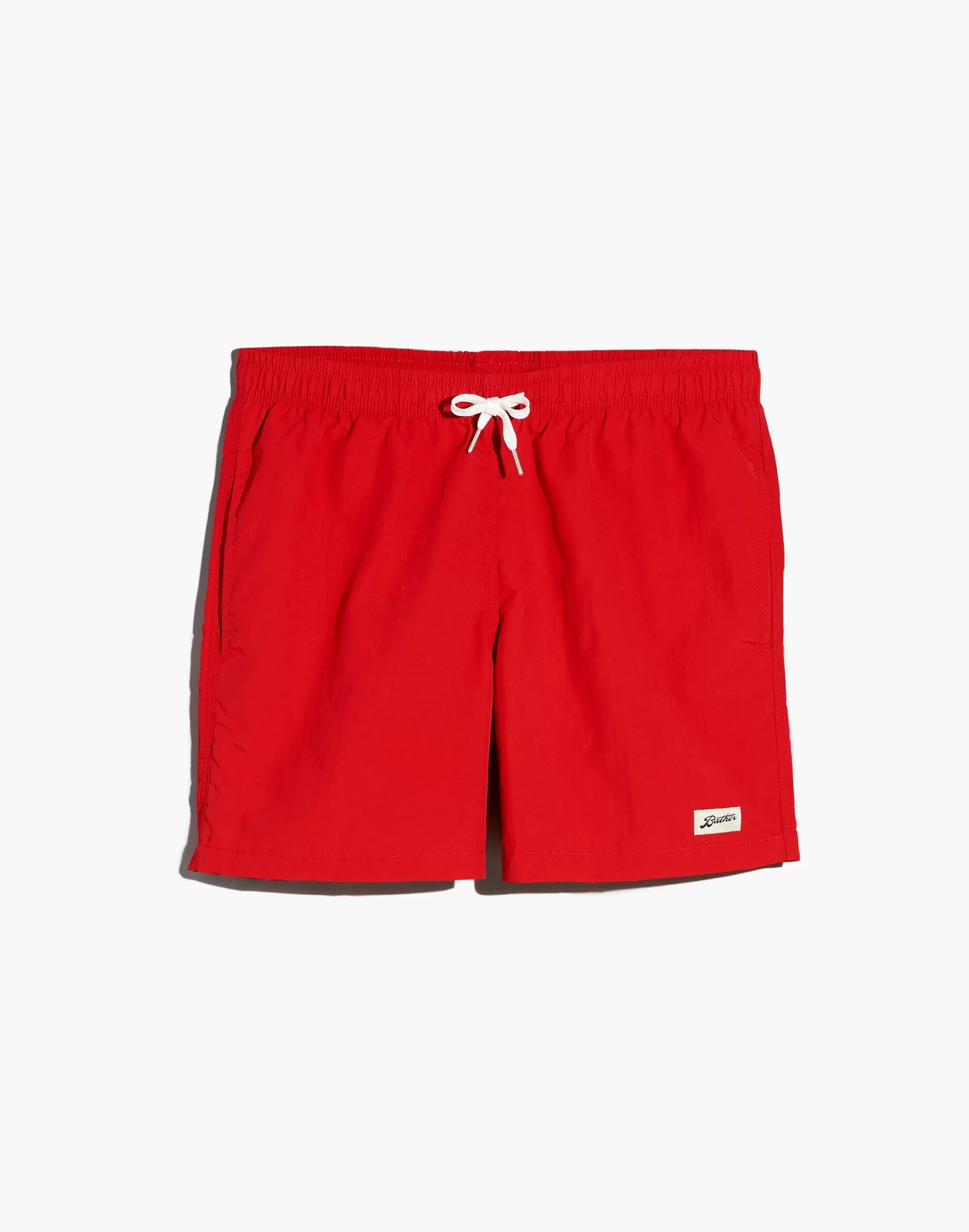 Madewell Swim>Bather Swim Trunks In Solid Solid Red