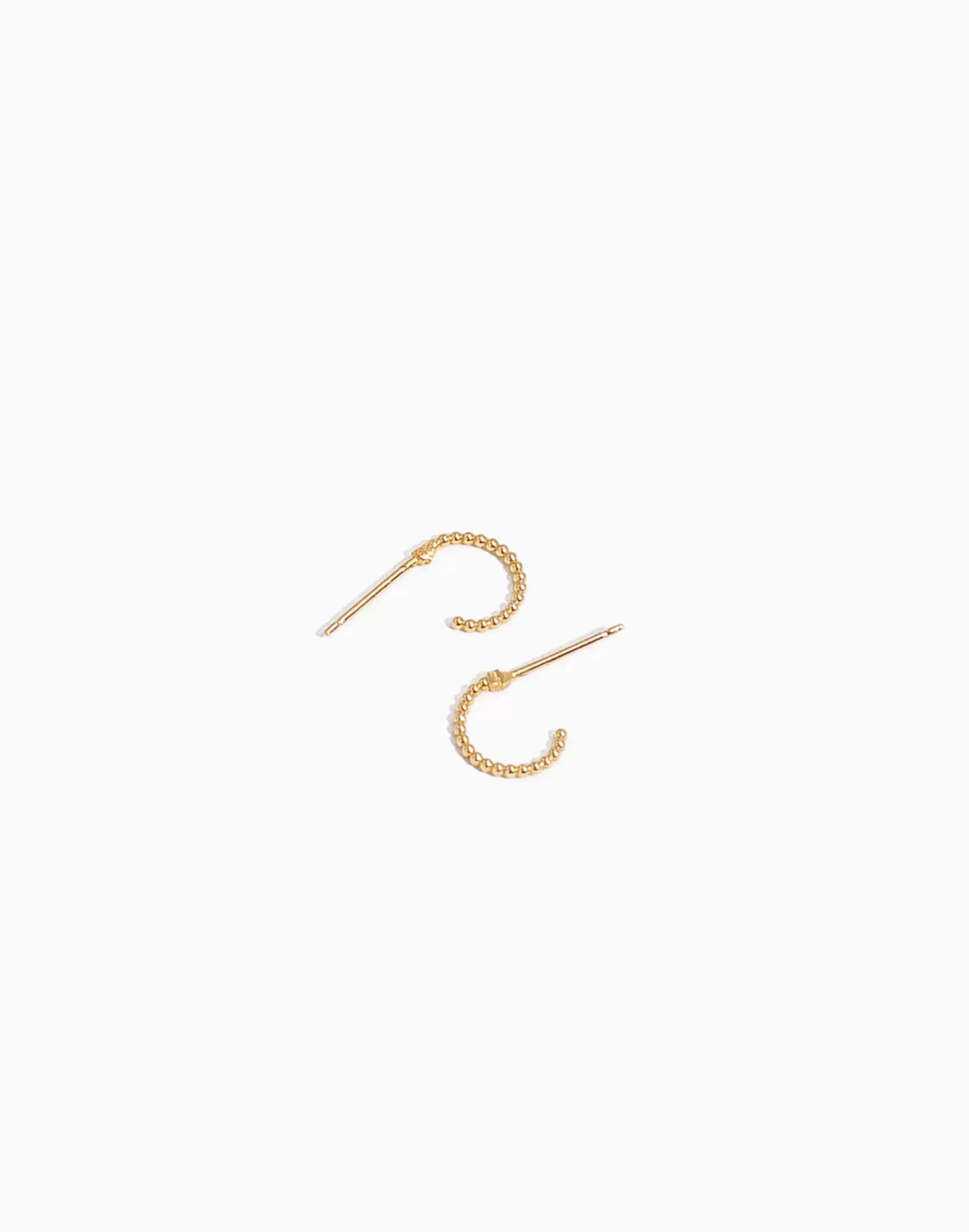 Madewell Earrings>Beaded Hoop Studs Gold