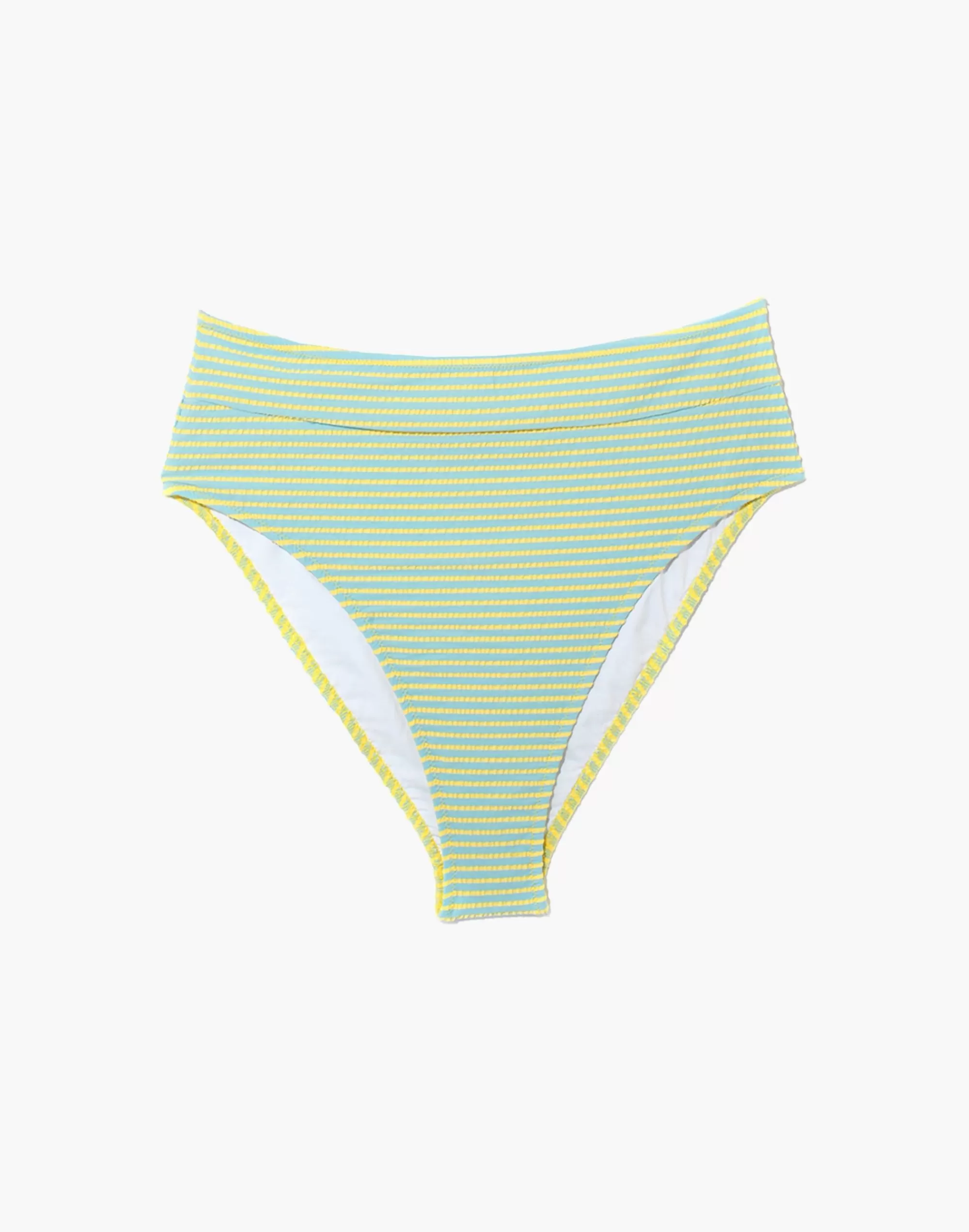 Madewell Swim>Belize Leisha Bikini Bottoms Yellow Stripe Blue