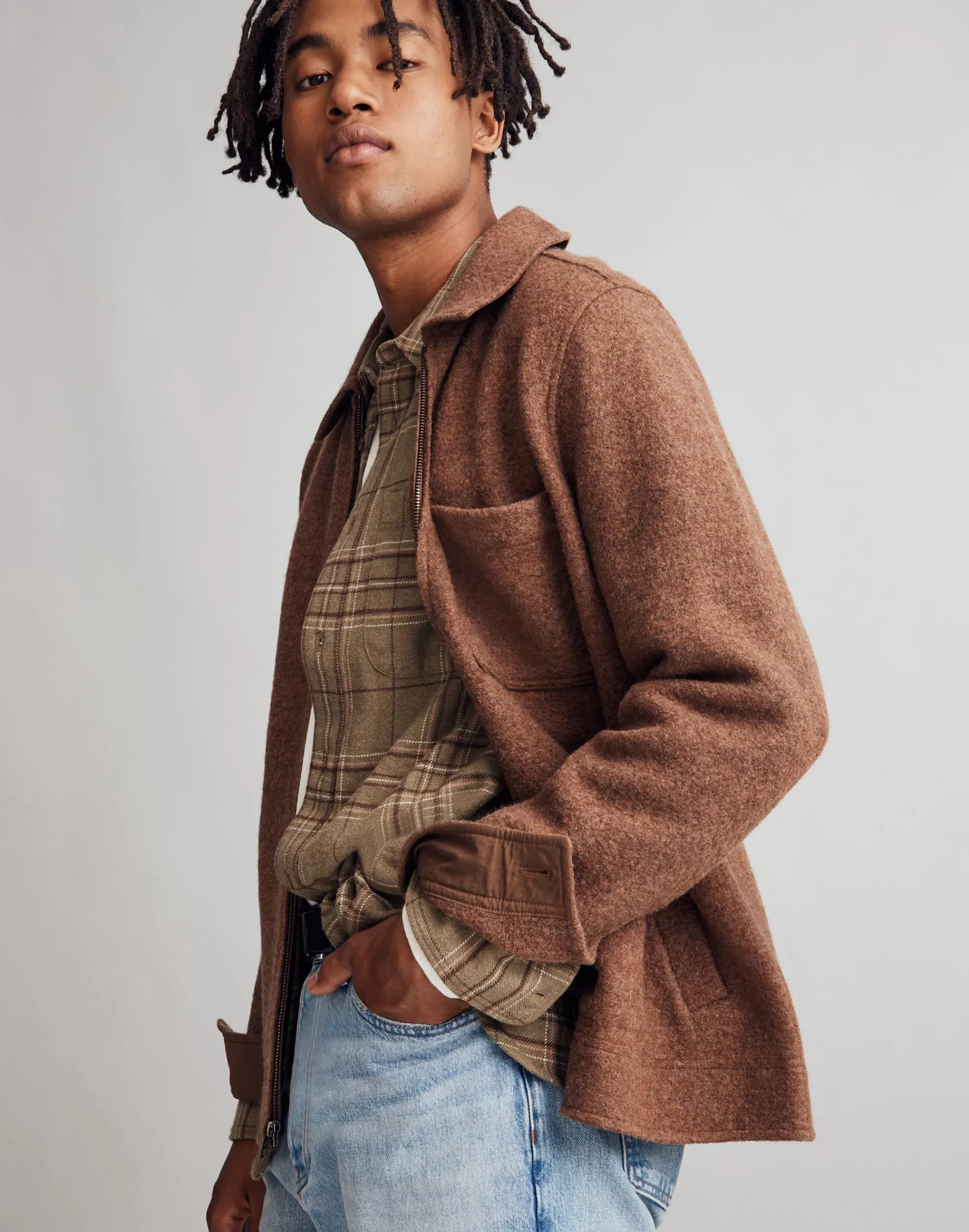 Madewell Jackets>Boiled Wool Chore Jacket Heather Timber