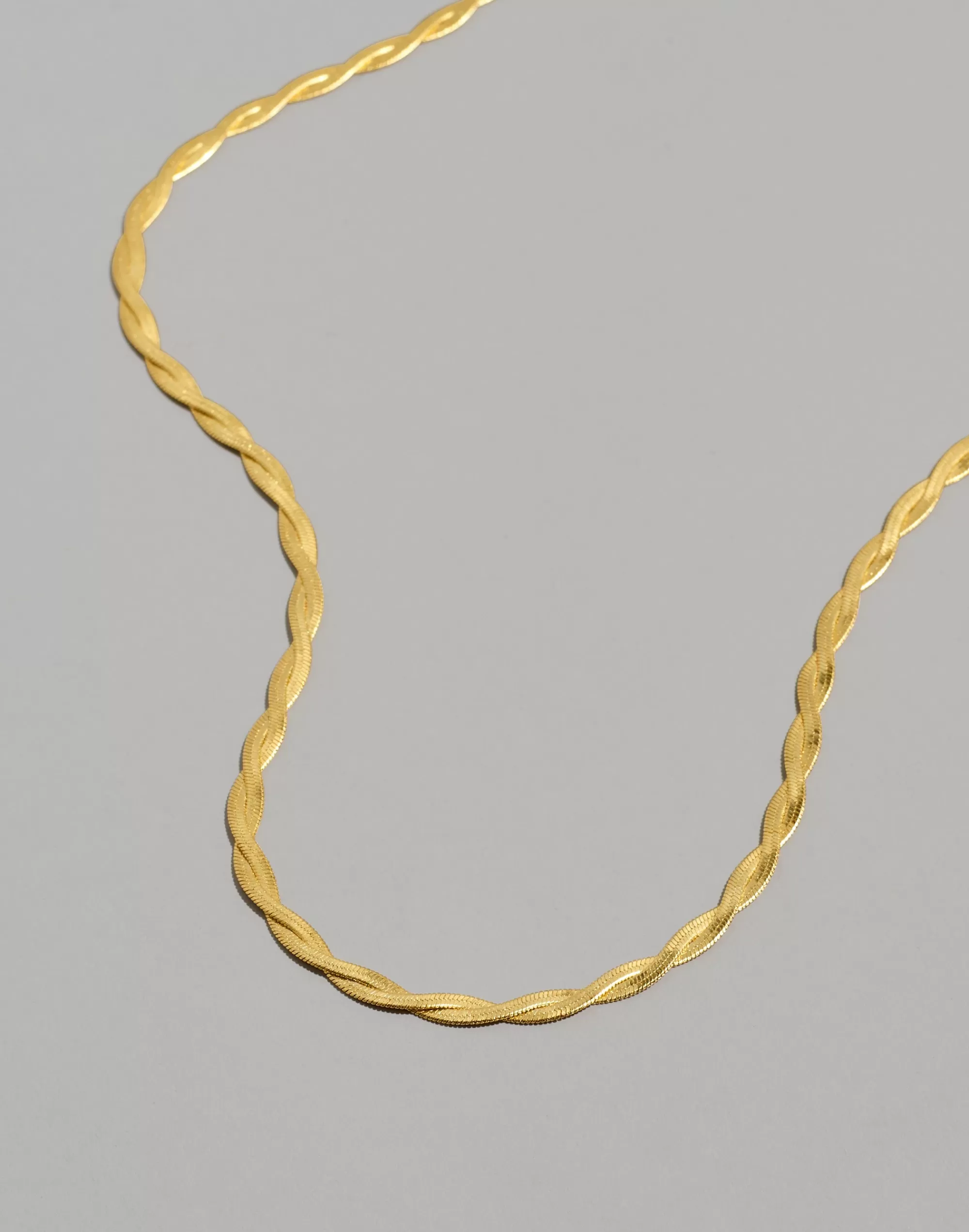 Madewell Necklaces>Braided Herringbone Chain Necklace Vintage Gold