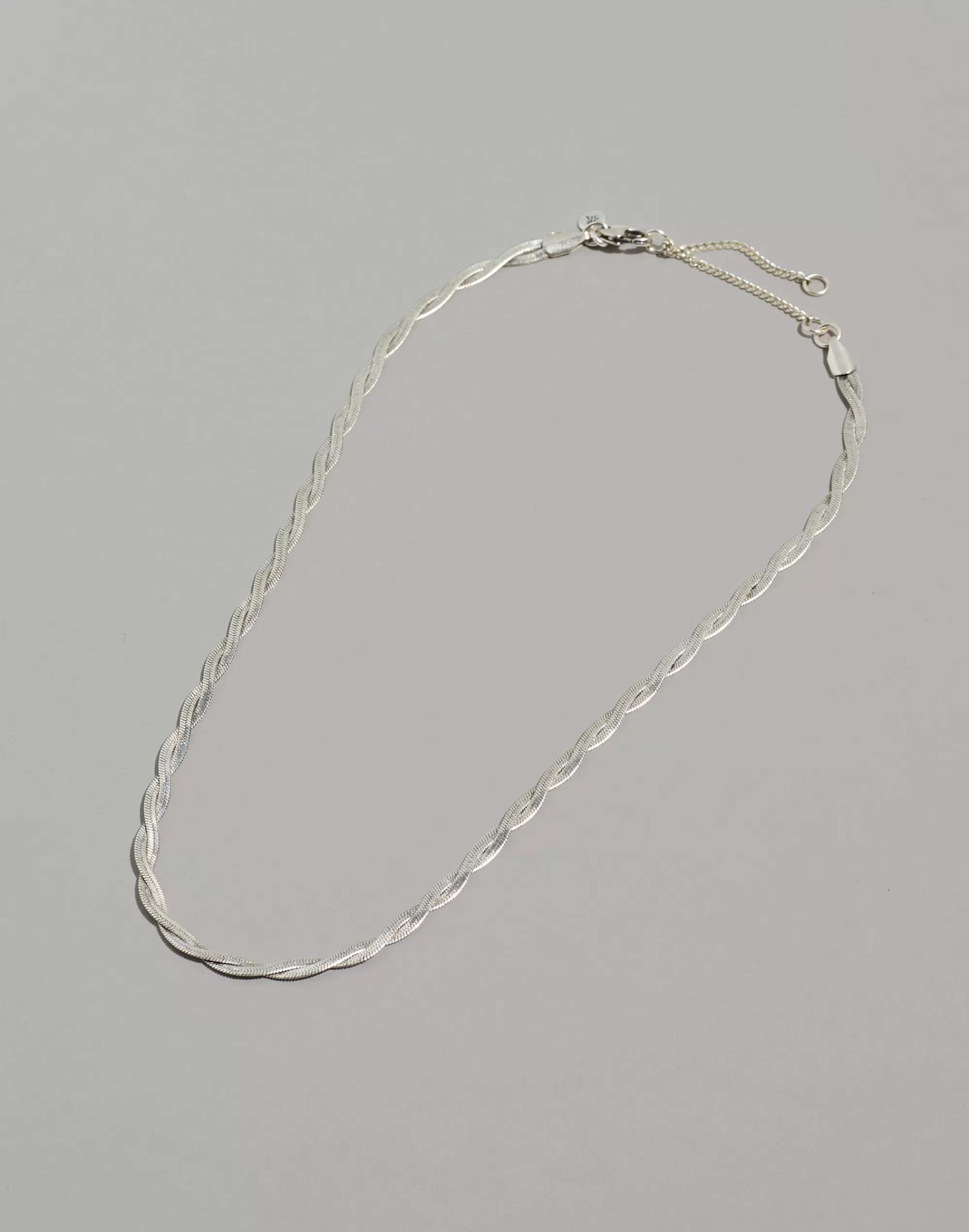 Madewell Jewelry>Braided Herringbone Chain Necklace Light Silver Ox